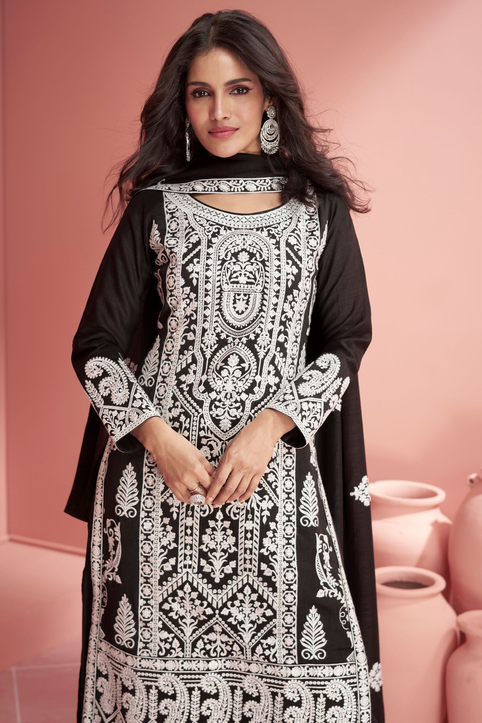 black-embroidered-silk-palazzo-suit-zbss100001_2_SareeButa.com