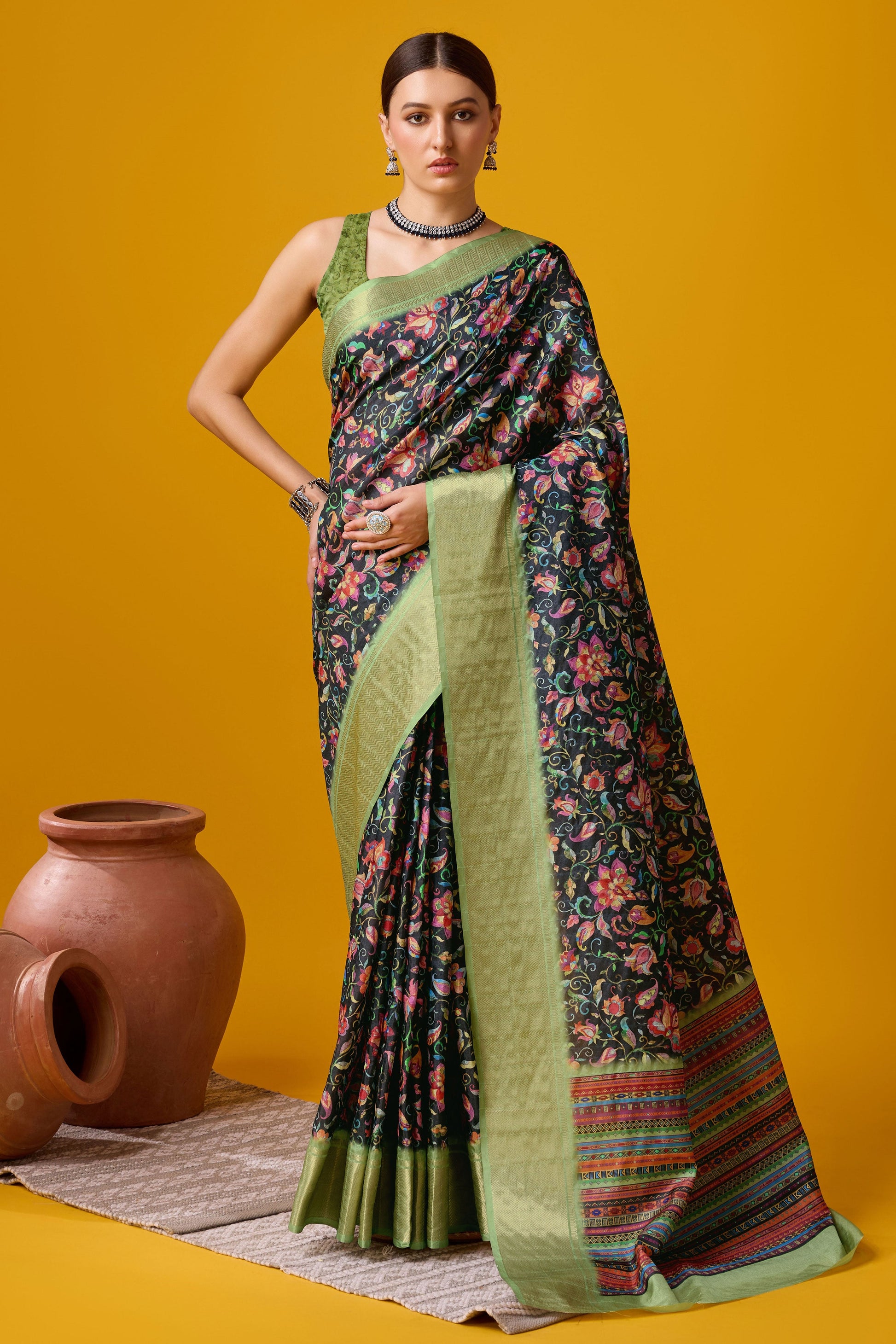 black-printed-cotton-silk-saree-zb131902_1_SareeButa.com