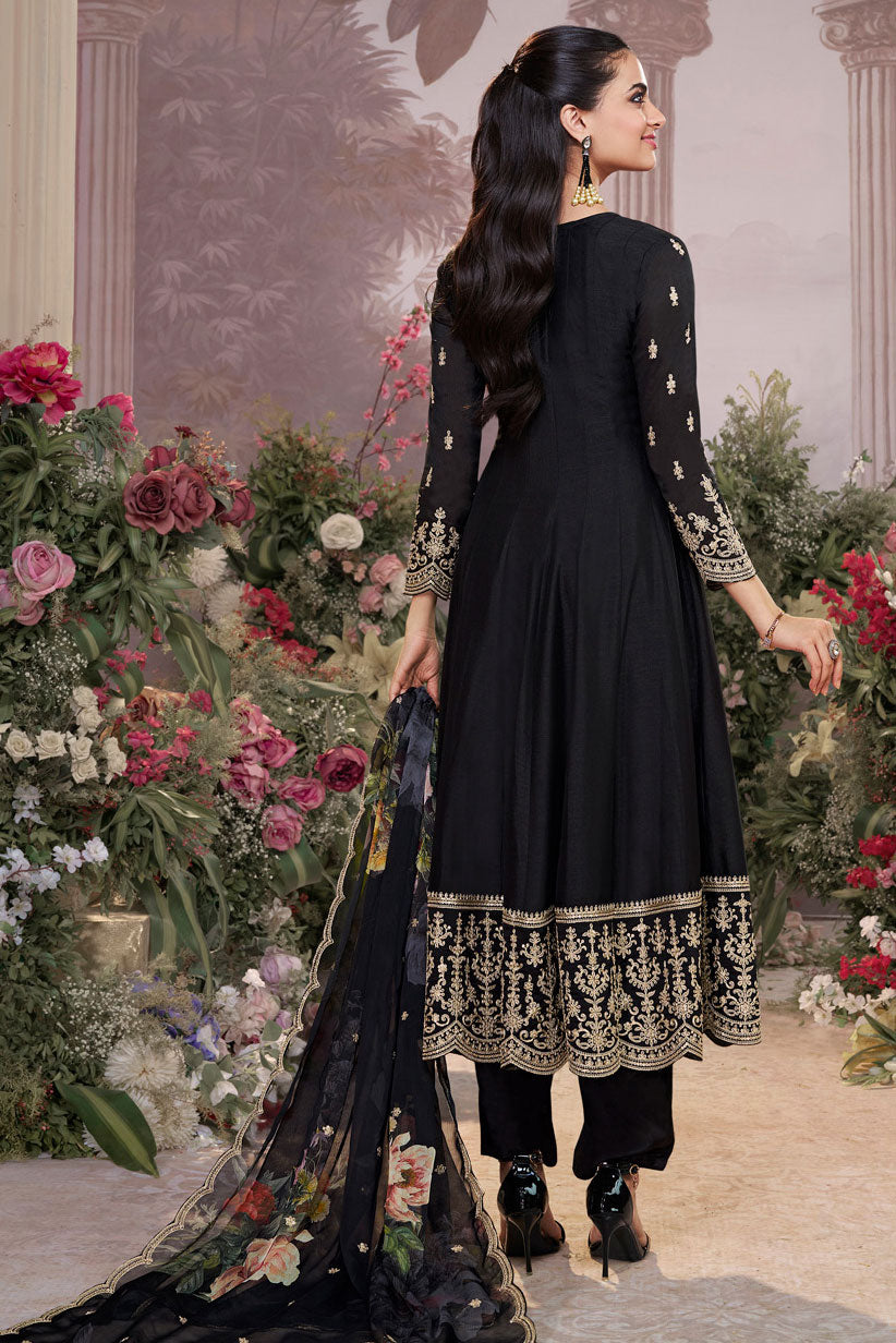 Black Readymade Silk Anarkali Suit-SS956_3_SareeButa.com