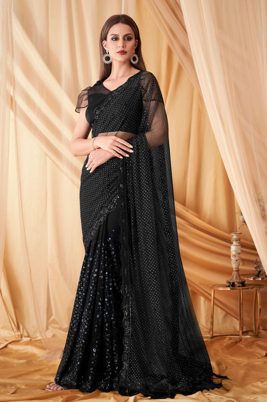 black-sequined-georgette-net-saree-zb131072_1_SareeButa.com