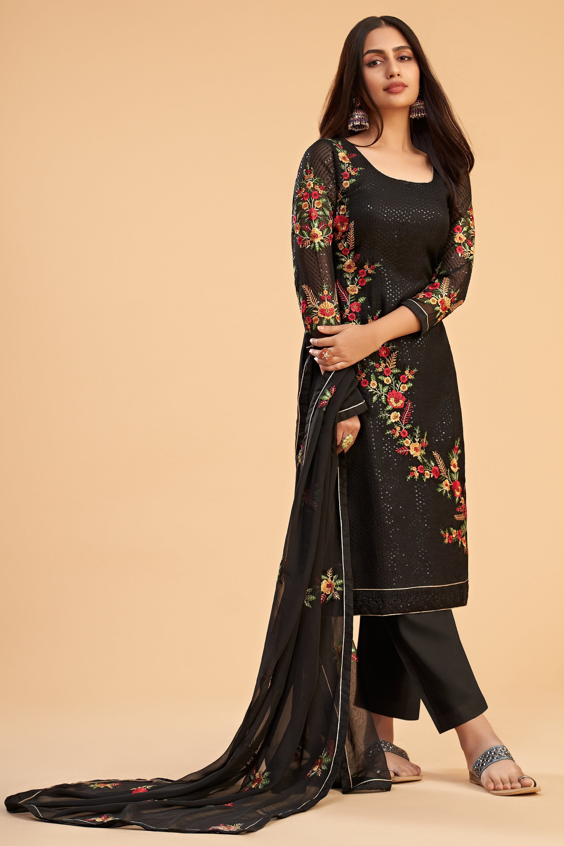 black-sequined-georgette-suit-ss068_3_SareeButa.com