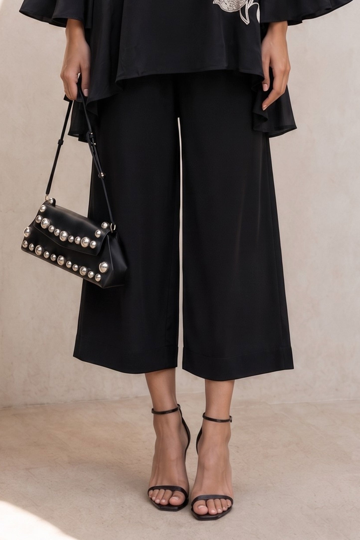 Black Embroidered Crepe Co-Ord Set-SAR13123_6_SareeButa.com
