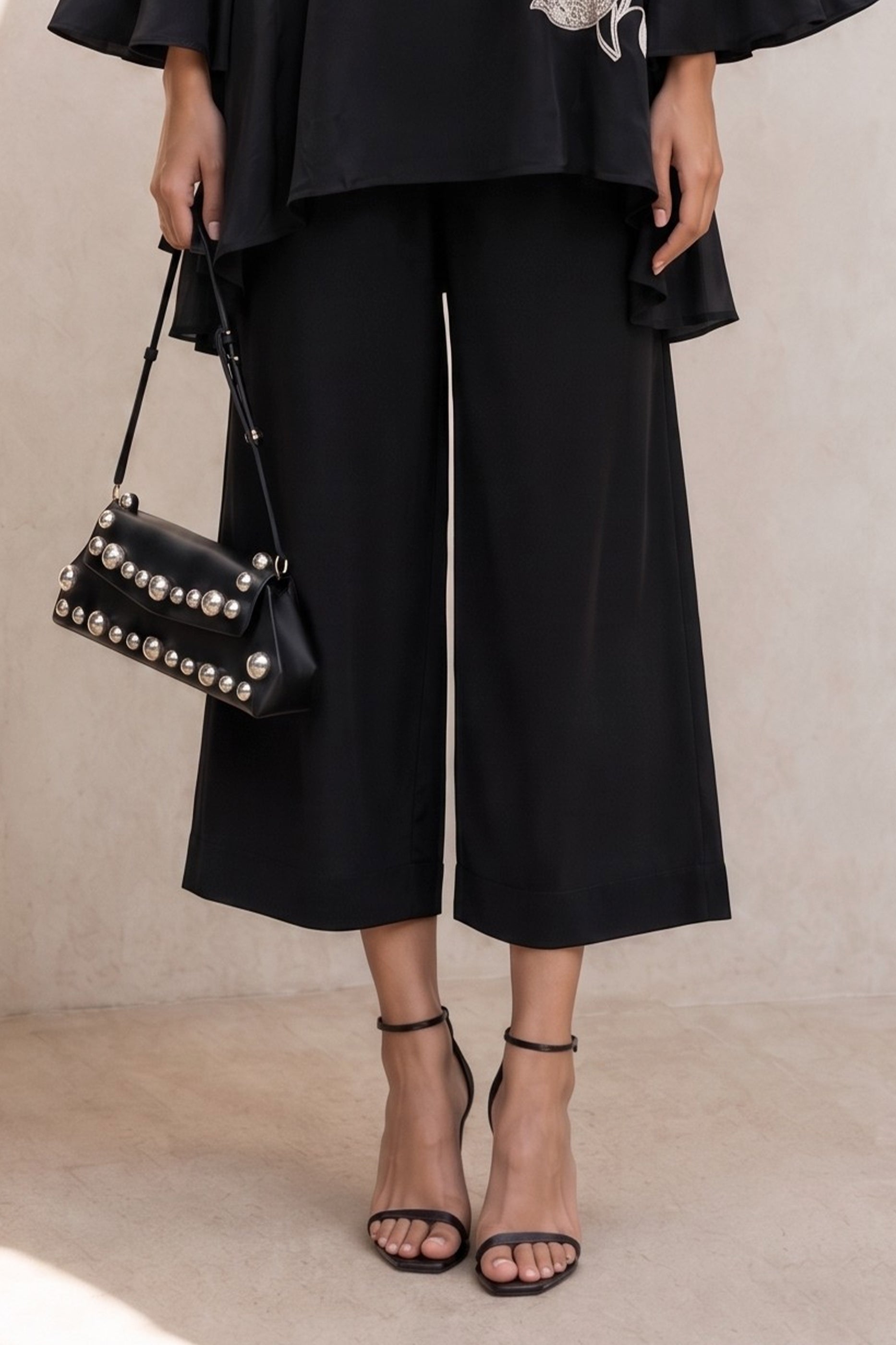 Black Embroidered Crepe Co-Ord Set-SAR13123_6_SareeButa.com