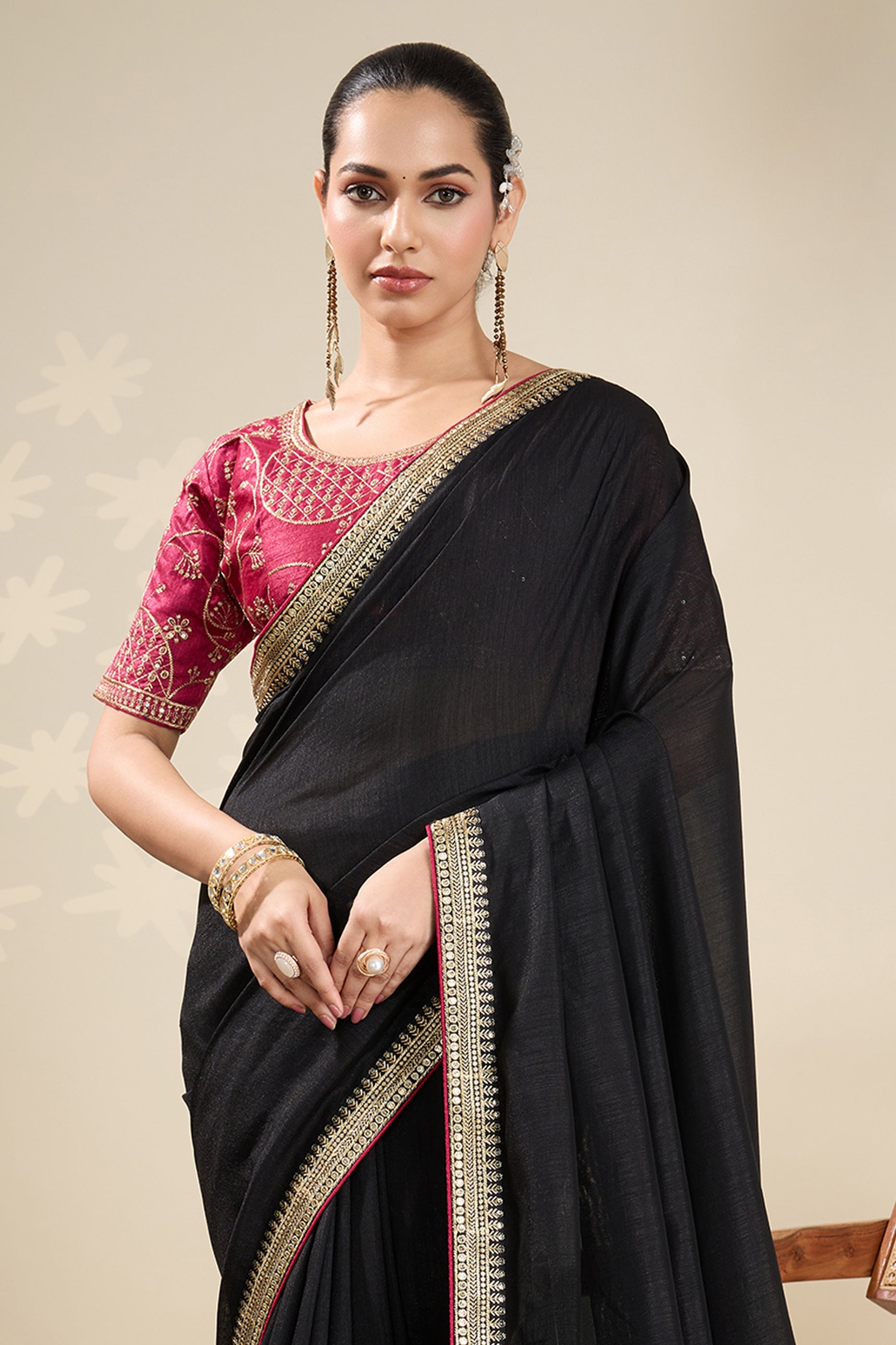Black Embroidered Silk Saree-SAR10638_5_SareeButa.com