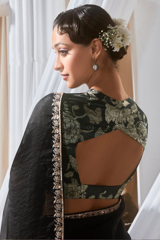 Black Embroidered Tissue Silk Saree-SAR10225_2_SareeButa.com