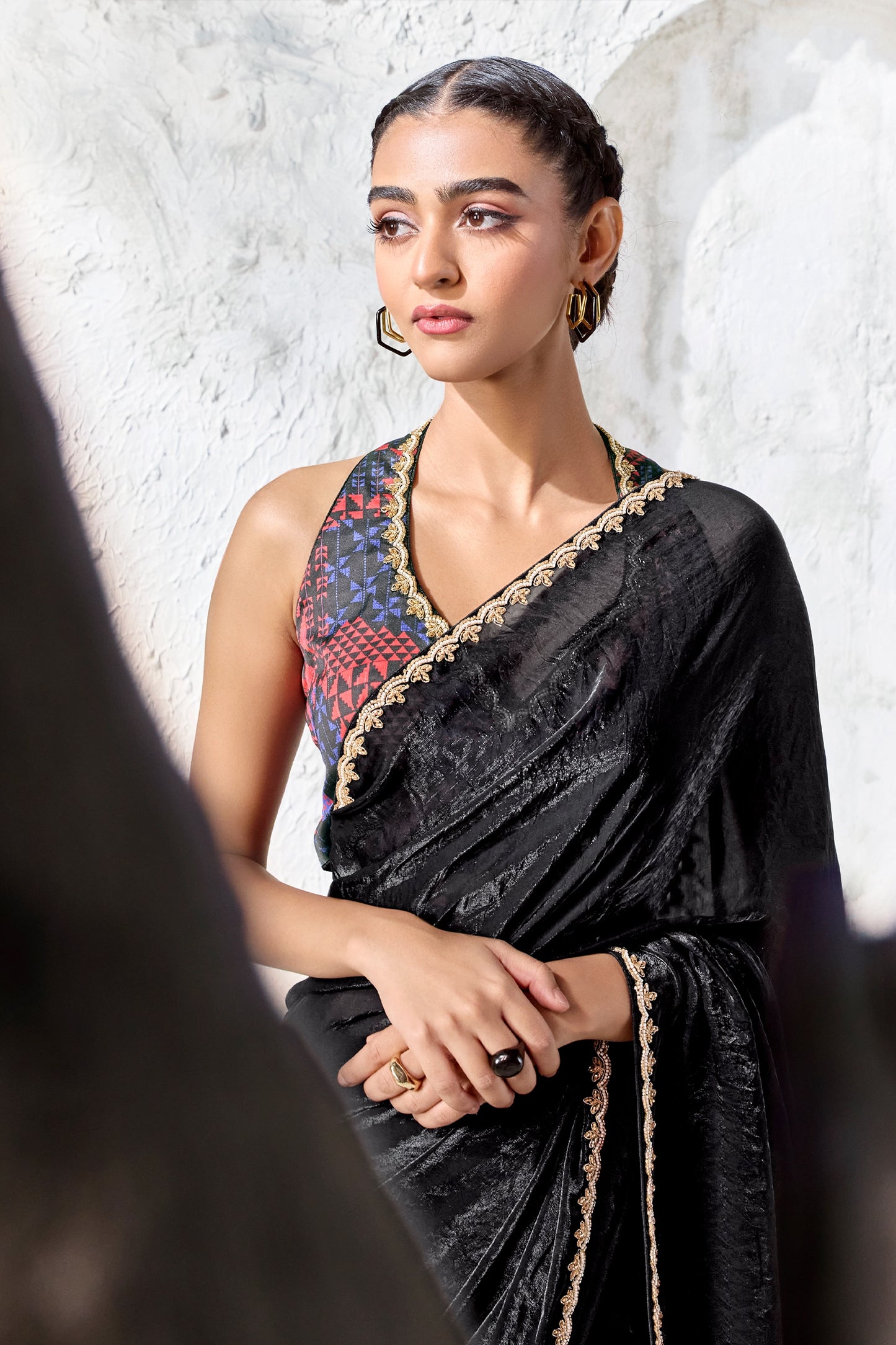Black Embroidered Tissue Silk Saree-SAR13152_2_SareeButa.com