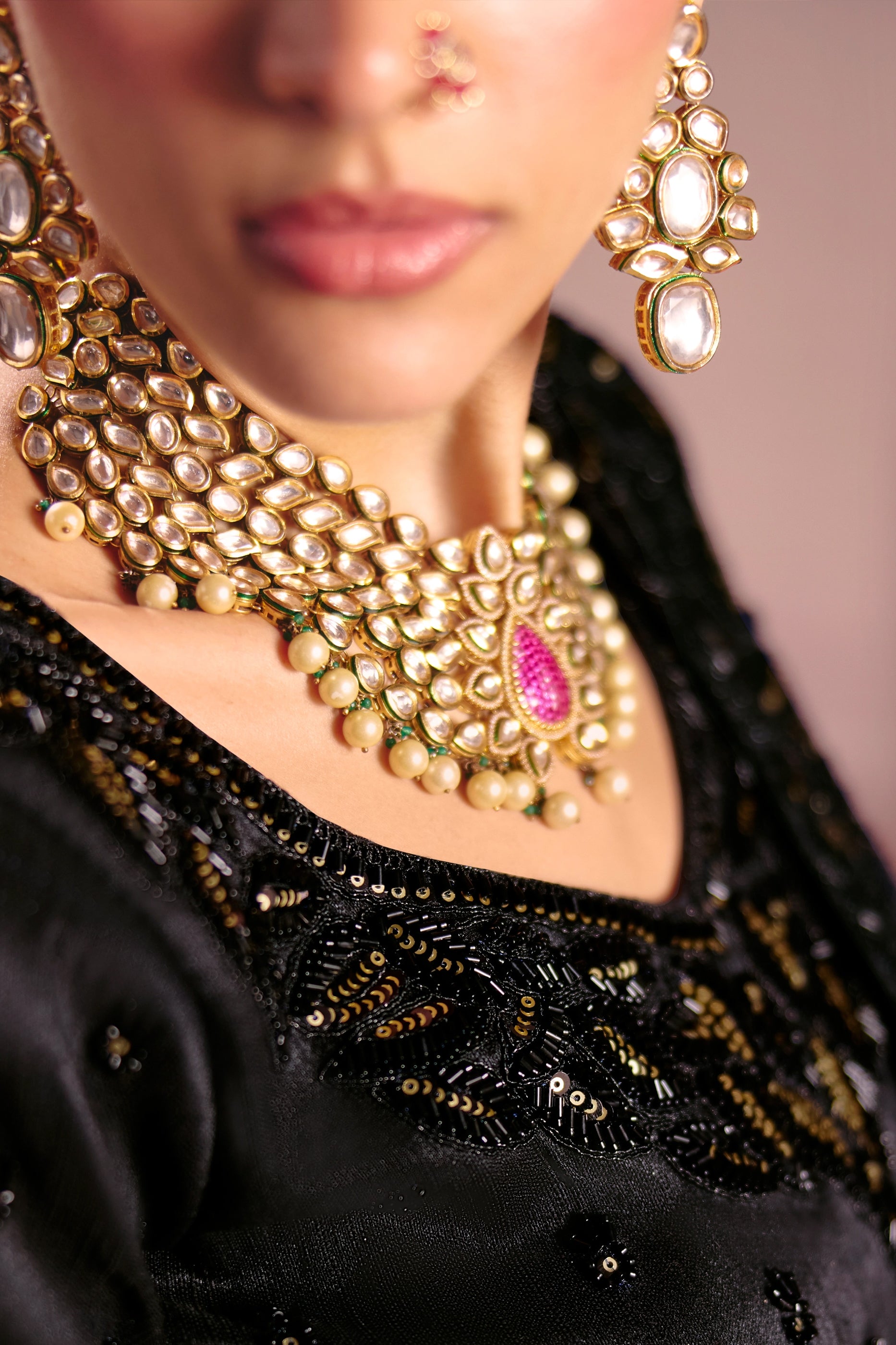 Black Embroidered Viscose Zari Tissue Saree-SAR12594_2_SareeButa.com