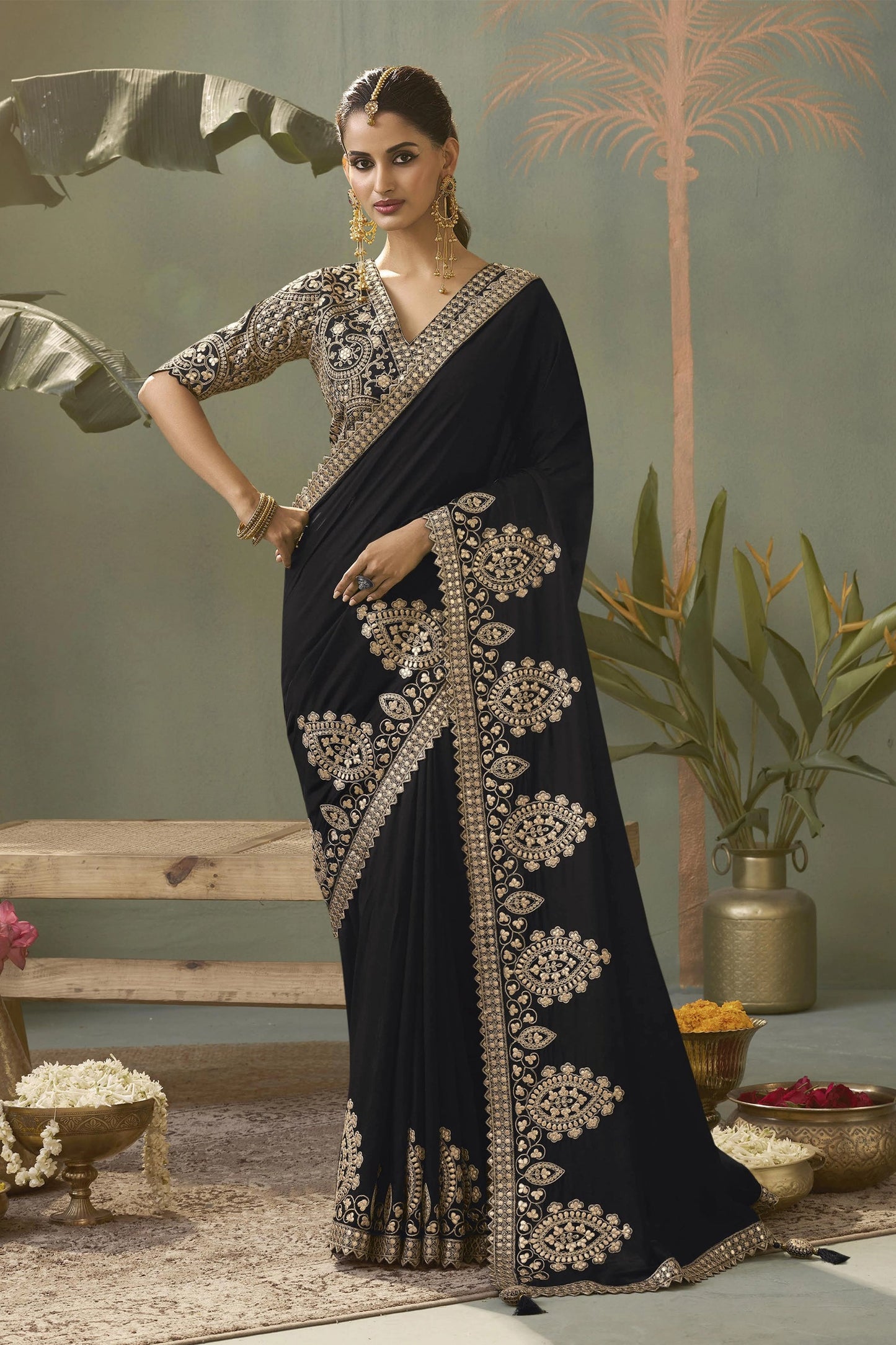 Black Gota Work Silk Saree-SAR11616_1_SareeButa.com