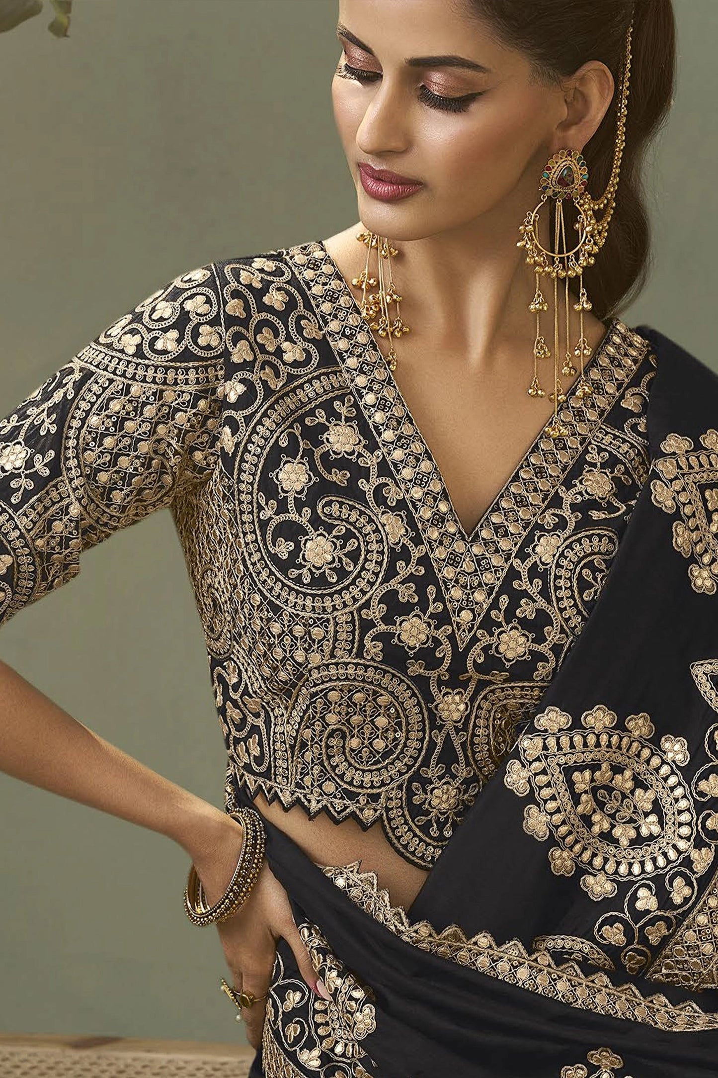 Black Gota Work Silk Saree-SAR11616_2_SareeButa.com