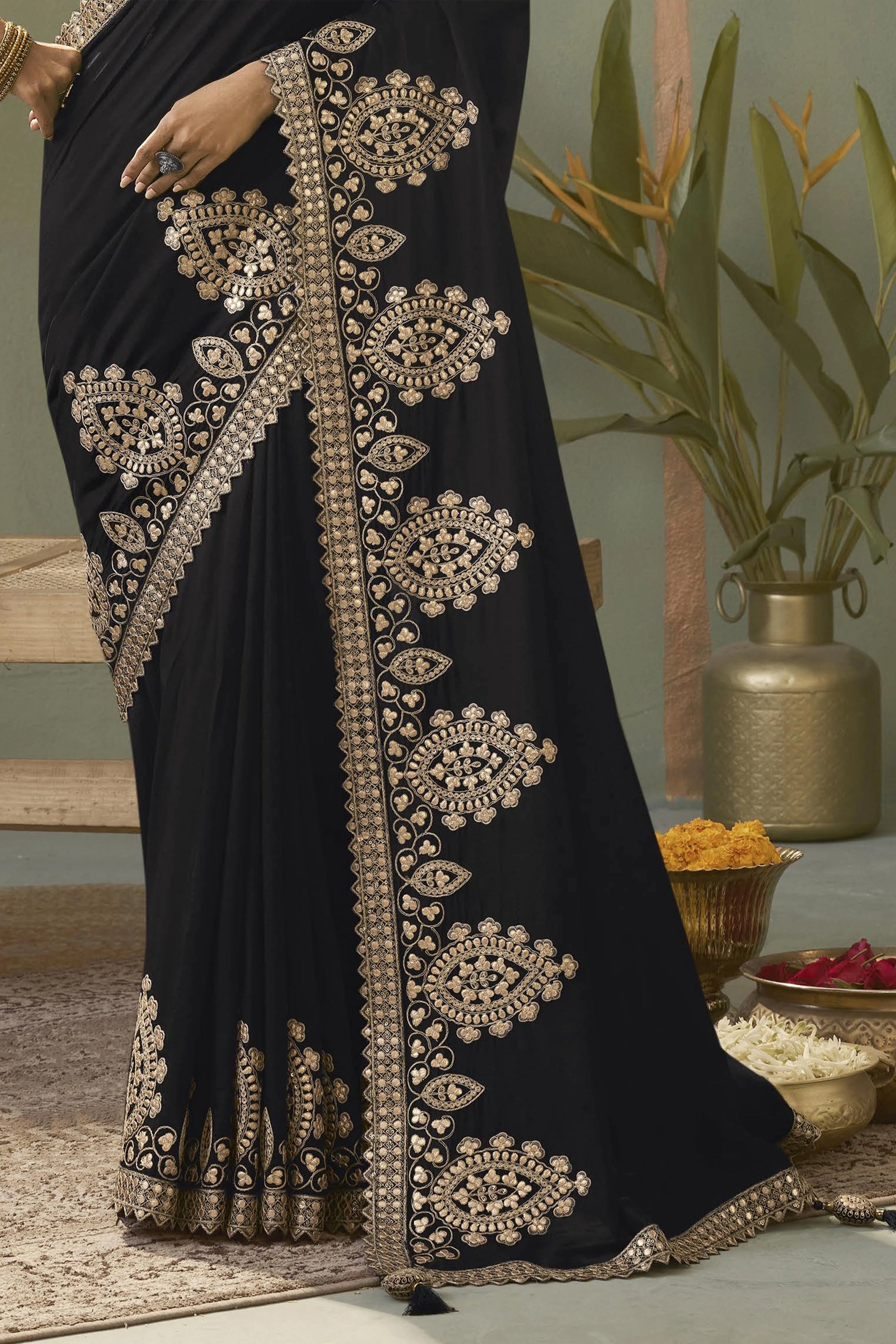 Black Gota Work Silk Saree-SAR11616_5_SareeButa.com