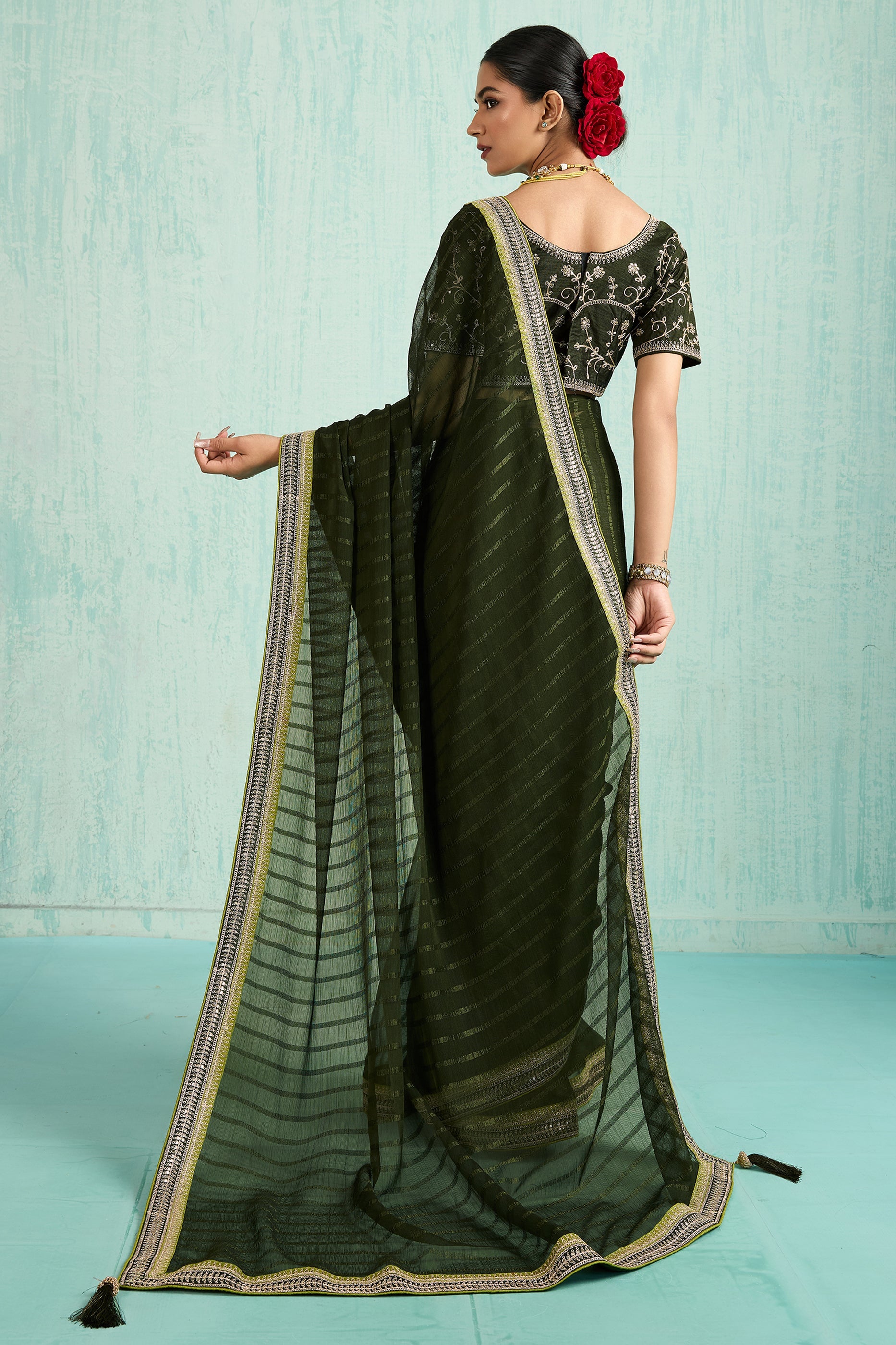 Black Lace Work Chiffon Saree-SAR10622_5_SareeButa.com
