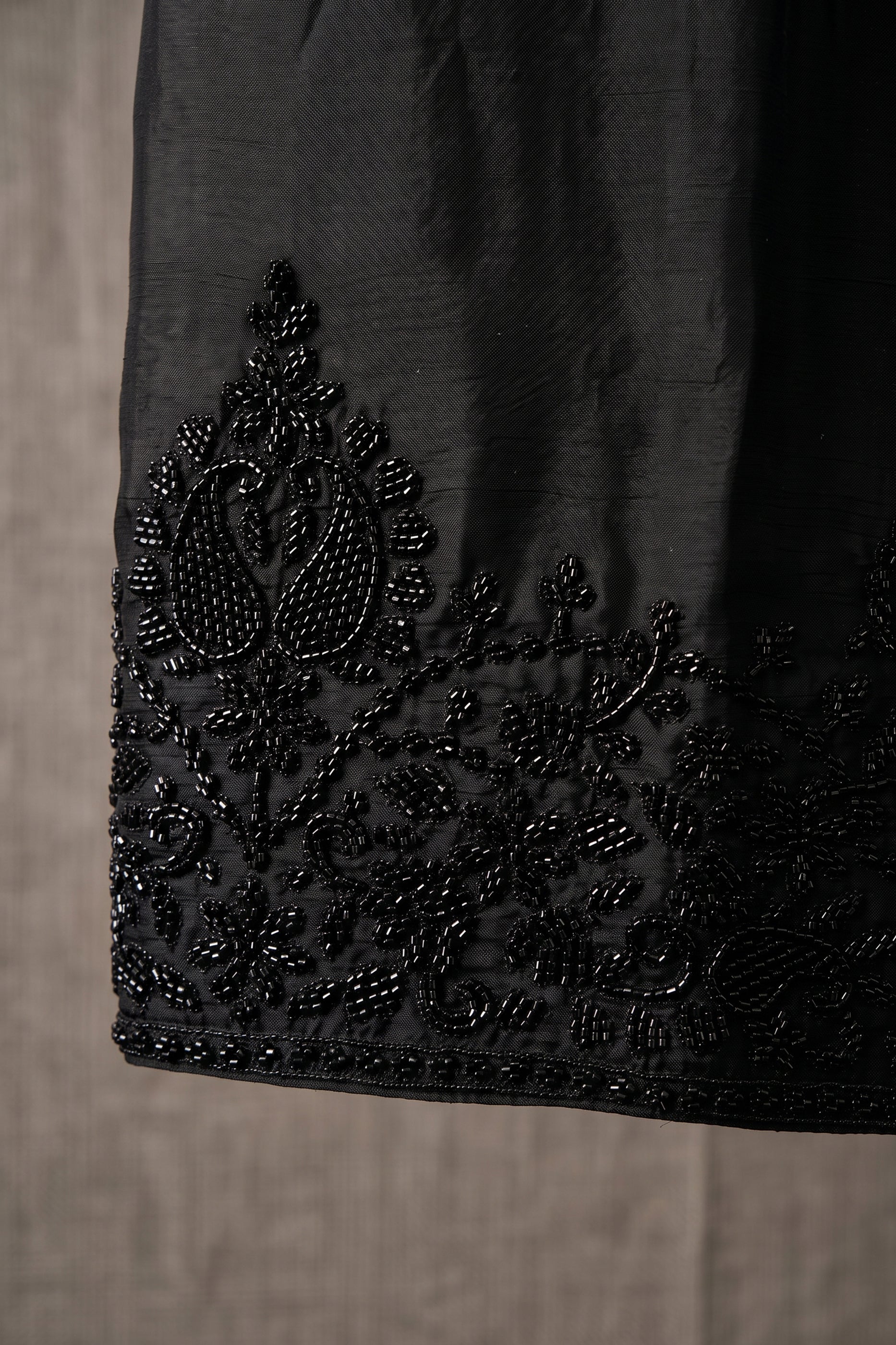 Black Readymade Bead Work Chinon Palazzo Suit-SAR13039_5_SareeButa.com