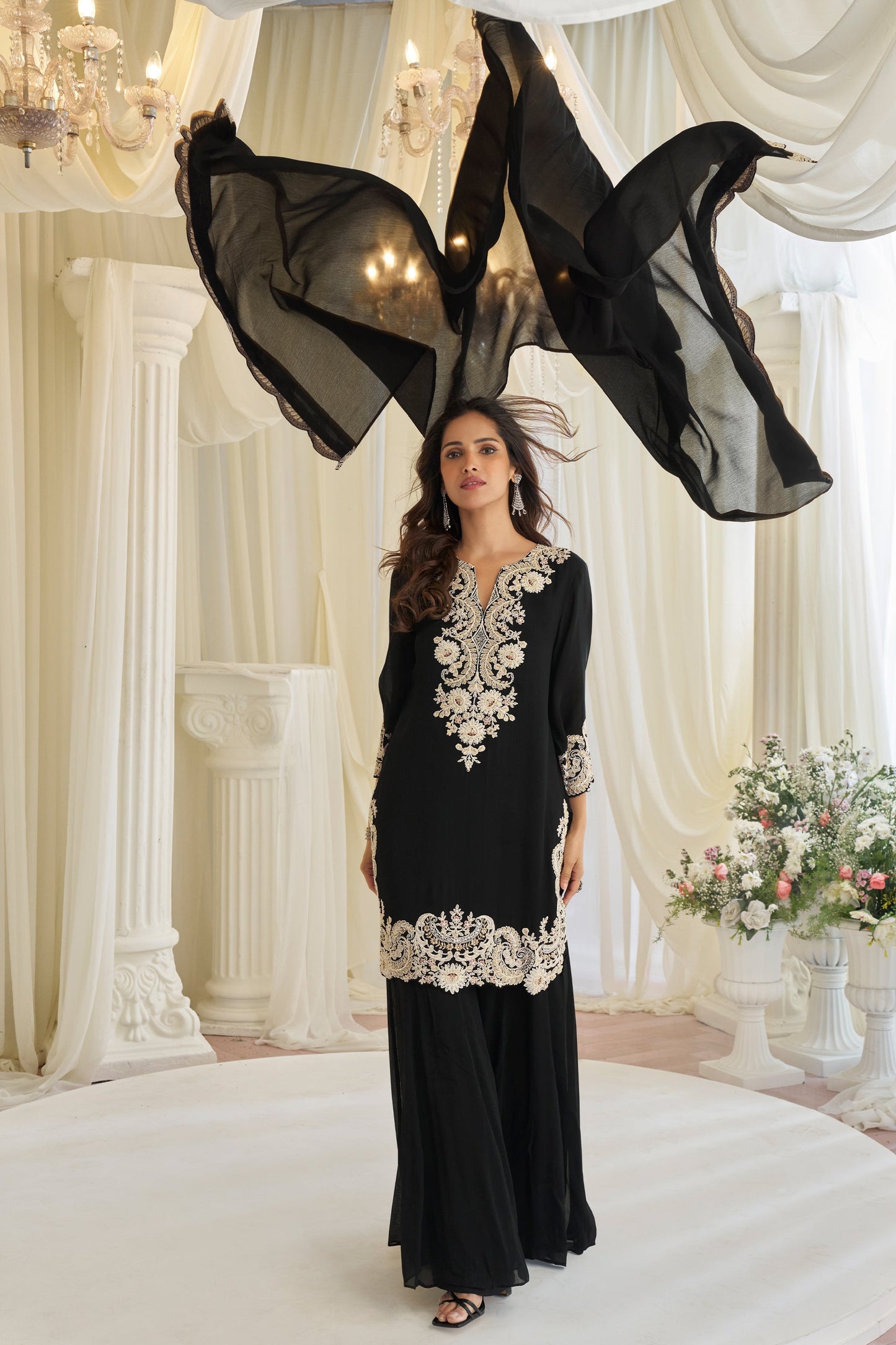 Black Readymade Bead Work Chinon Suit-SAR11725_4_SareeButa.com