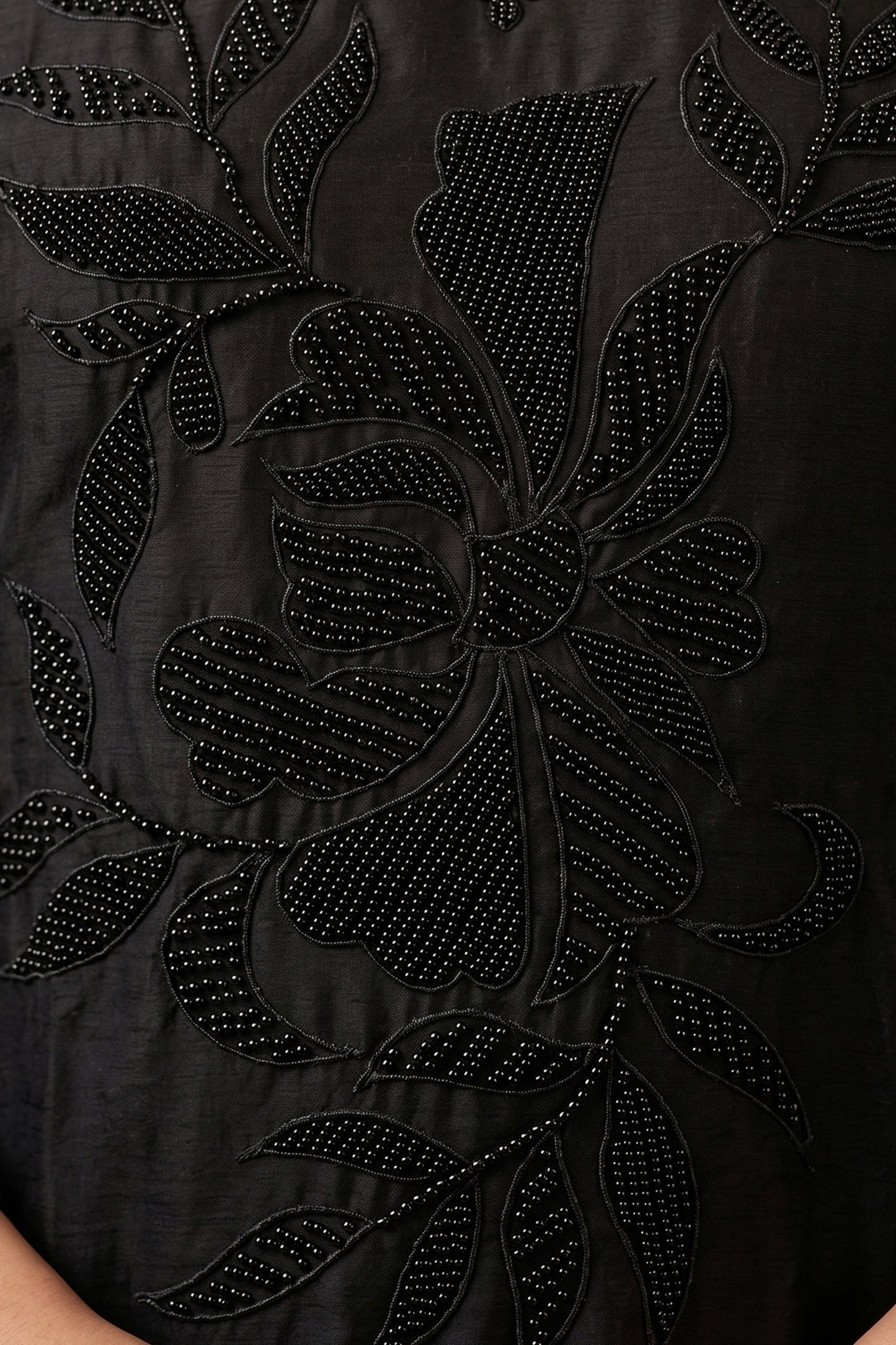 Black Readymade Bead Work Chinon Suit-SAR13003_5_SareeButa.com