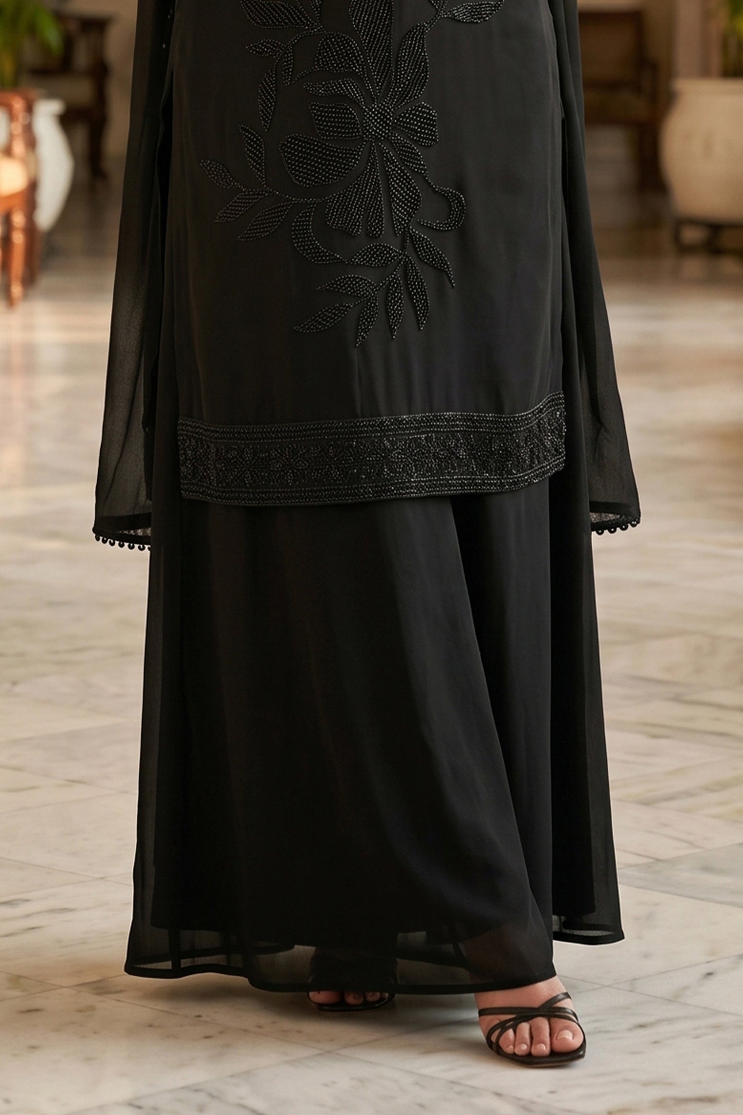 Black Readymade Bead Work Chinon Suit-SAR13003_8_SareeButa.com