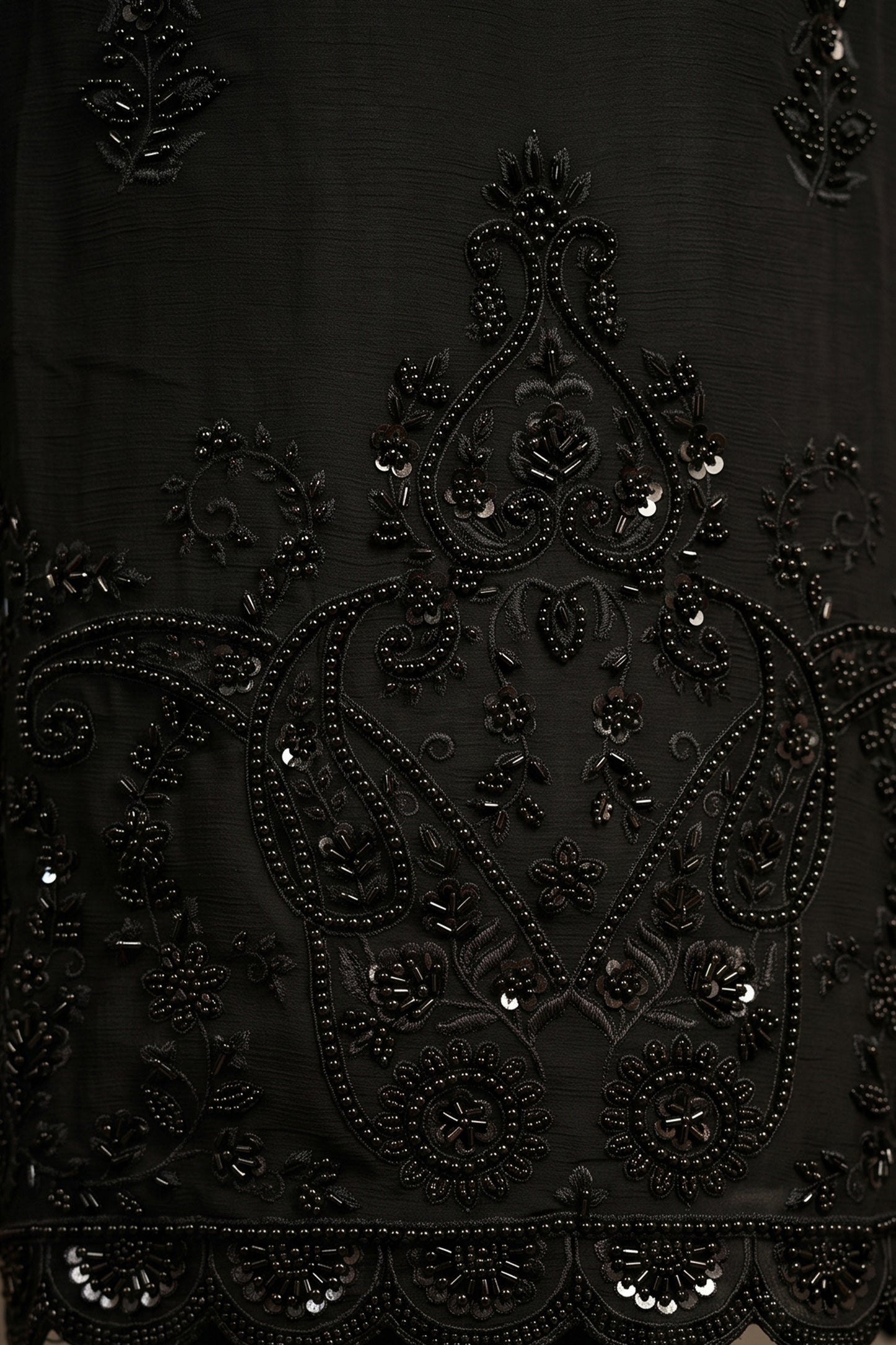 Black Readymade Bead Work Chinon Suit-SAR13004_6_SareeButa.com