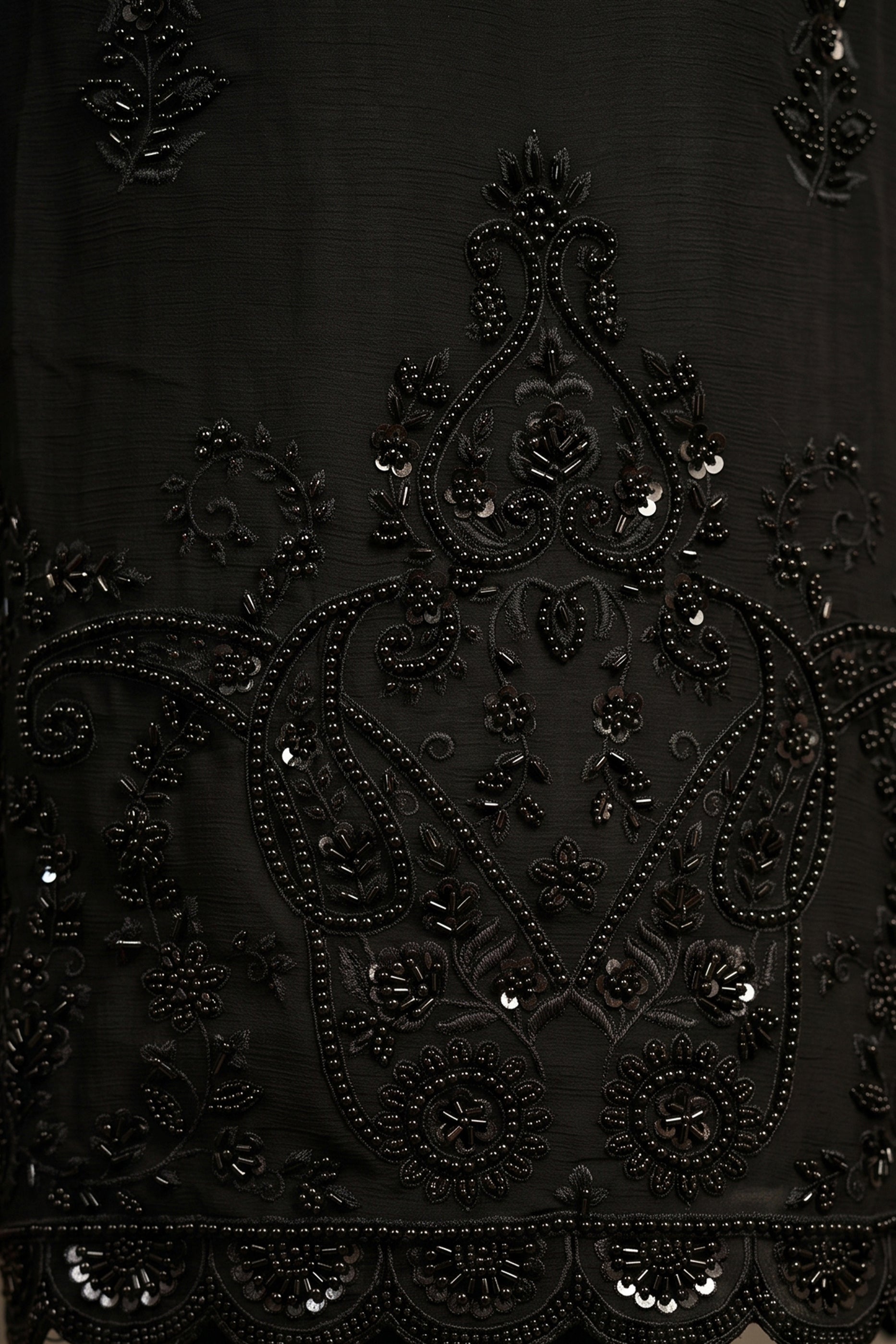 Black Readymade Bead Work Chinon Suit-SAR13004_6_SareeButa.com