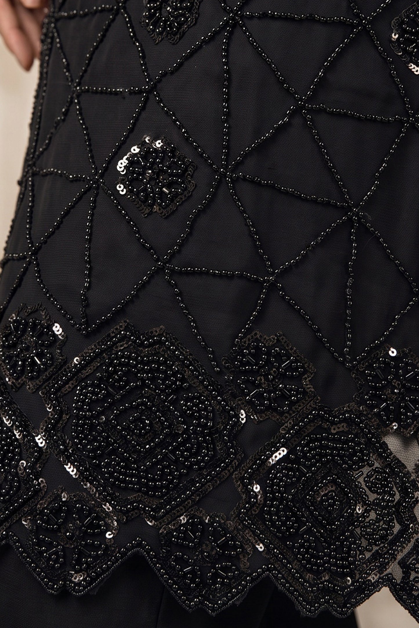 Black Readymade Bead Work Chinon Suit-SAR13009_5_SareeButa.com