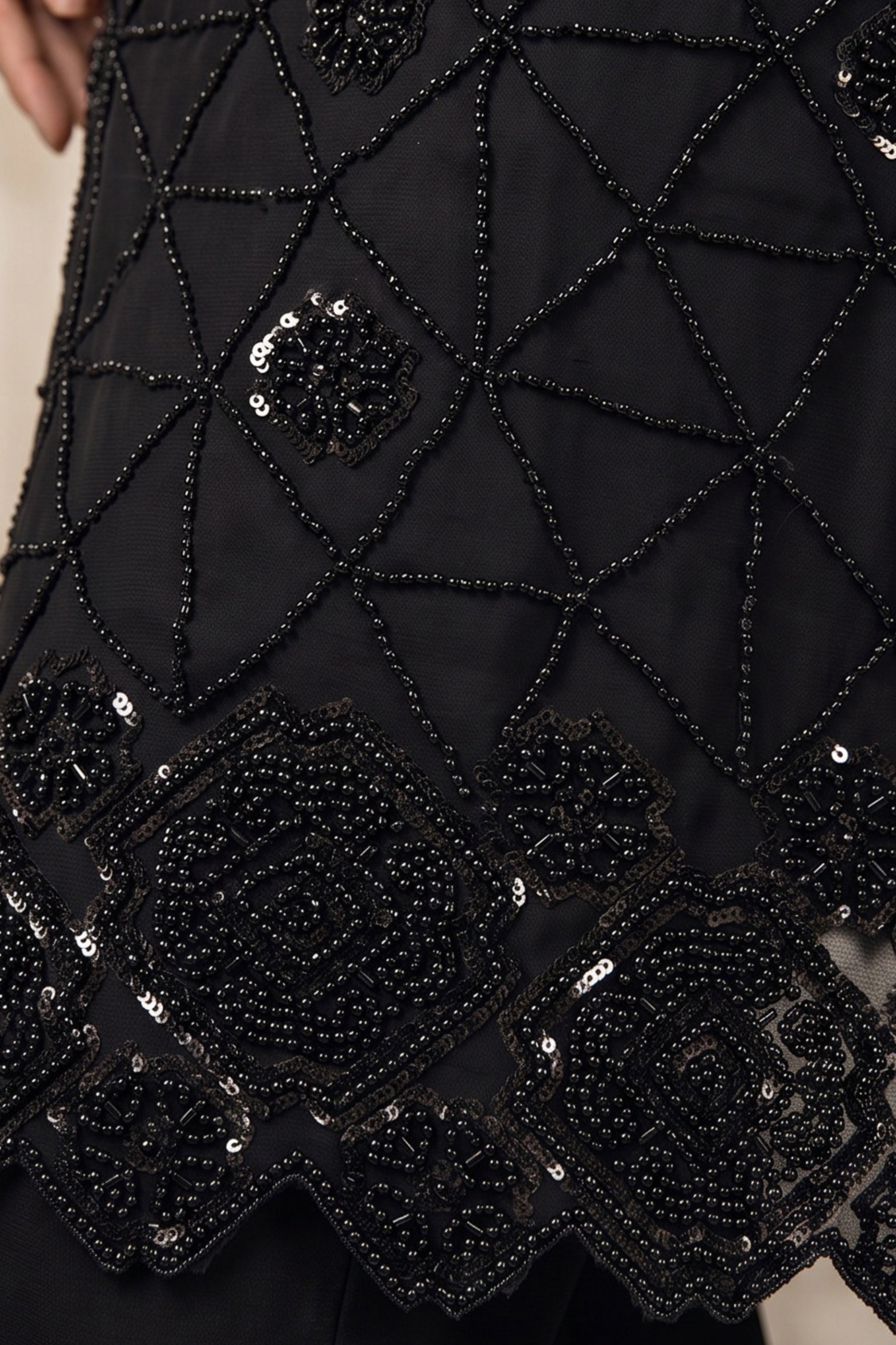 Black Readymade Bead Work Chinon Suit-SAR13009_5_SareeButa.com