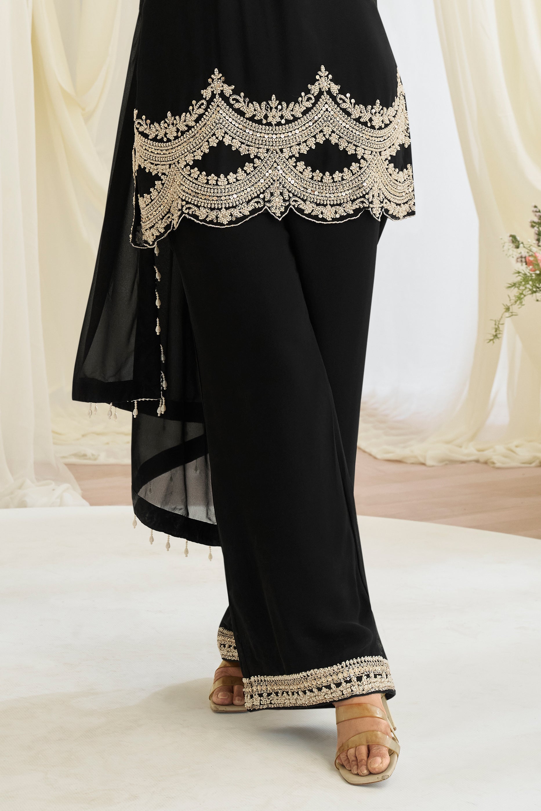 Black Readymade Bead Work Georgette Suit-SAR11526_5_SareeButa.com