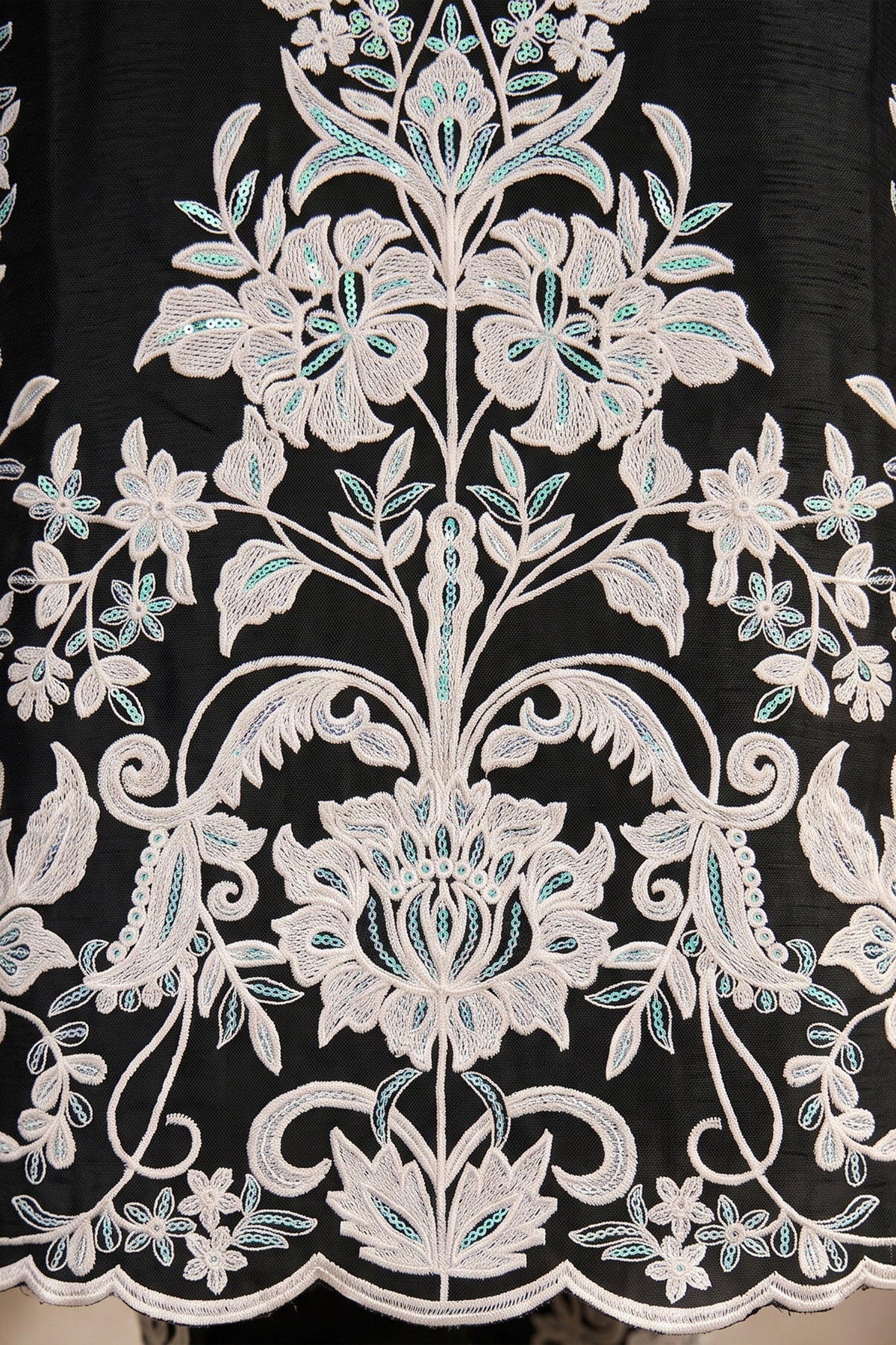 Black Readymade Embroidered Chinon Palazzo Suit-SAR13558_4_SareeButa.com