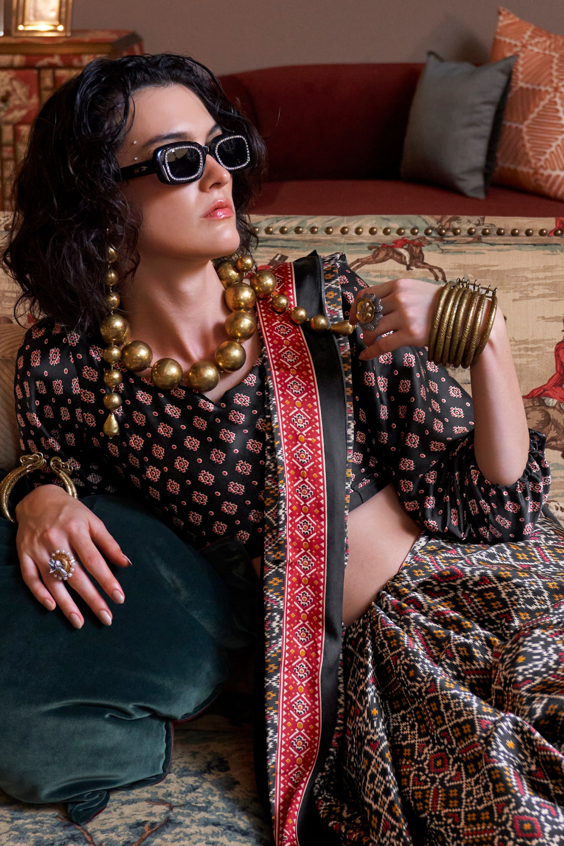 Black Satin Crepe Patola Print Saree-ZB133876_3_SareeButa.com