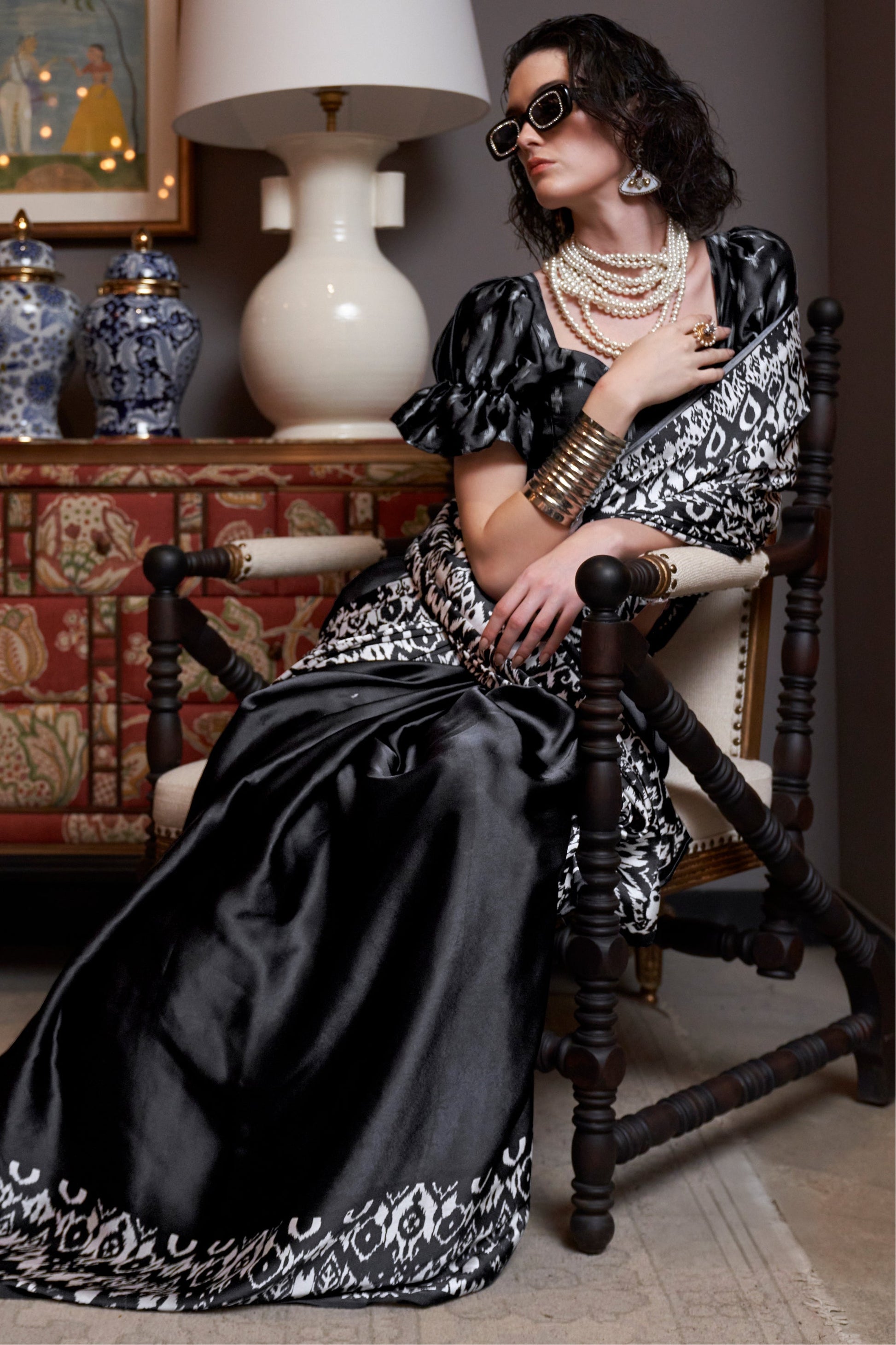 Black Satin Crepe Patola Print Saree-ZB133883_3_SareeButa.com