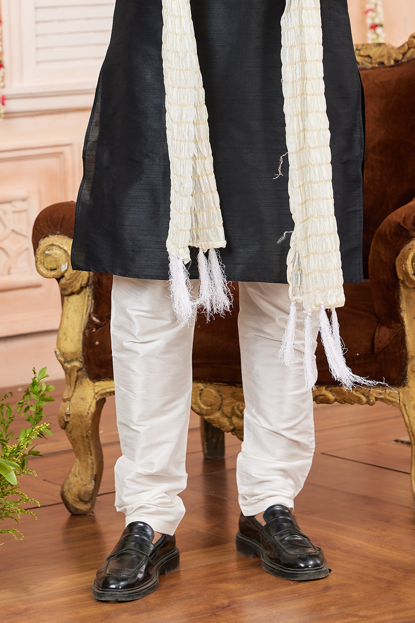 Black Silk Kurta Pajama-SAR11399_4_SareeButa.com