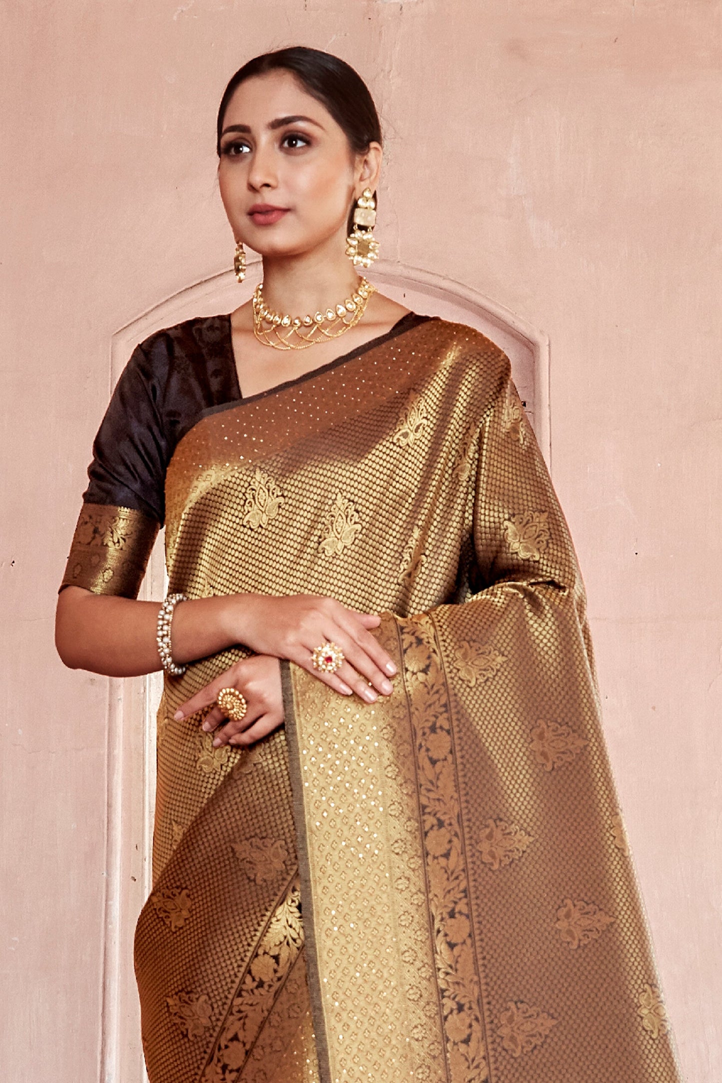 Black Stone Work Silk Saree-SAR11463_4_SareeButa.com