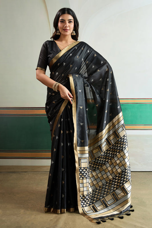 Black Woven Silk Saree-SAR12407_1_SareeButa.com