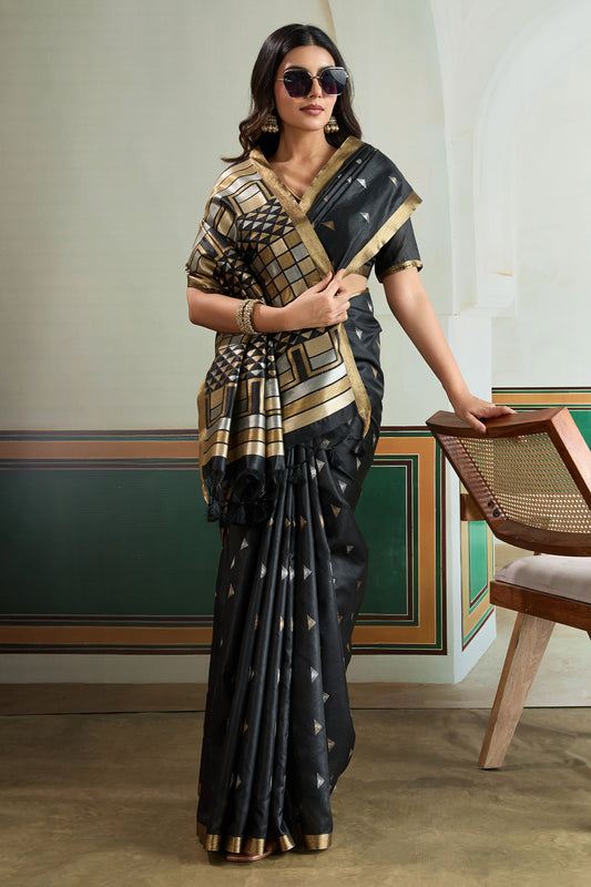 Black Woven Silk Saree-SAR12407_2_SareeButa.com
