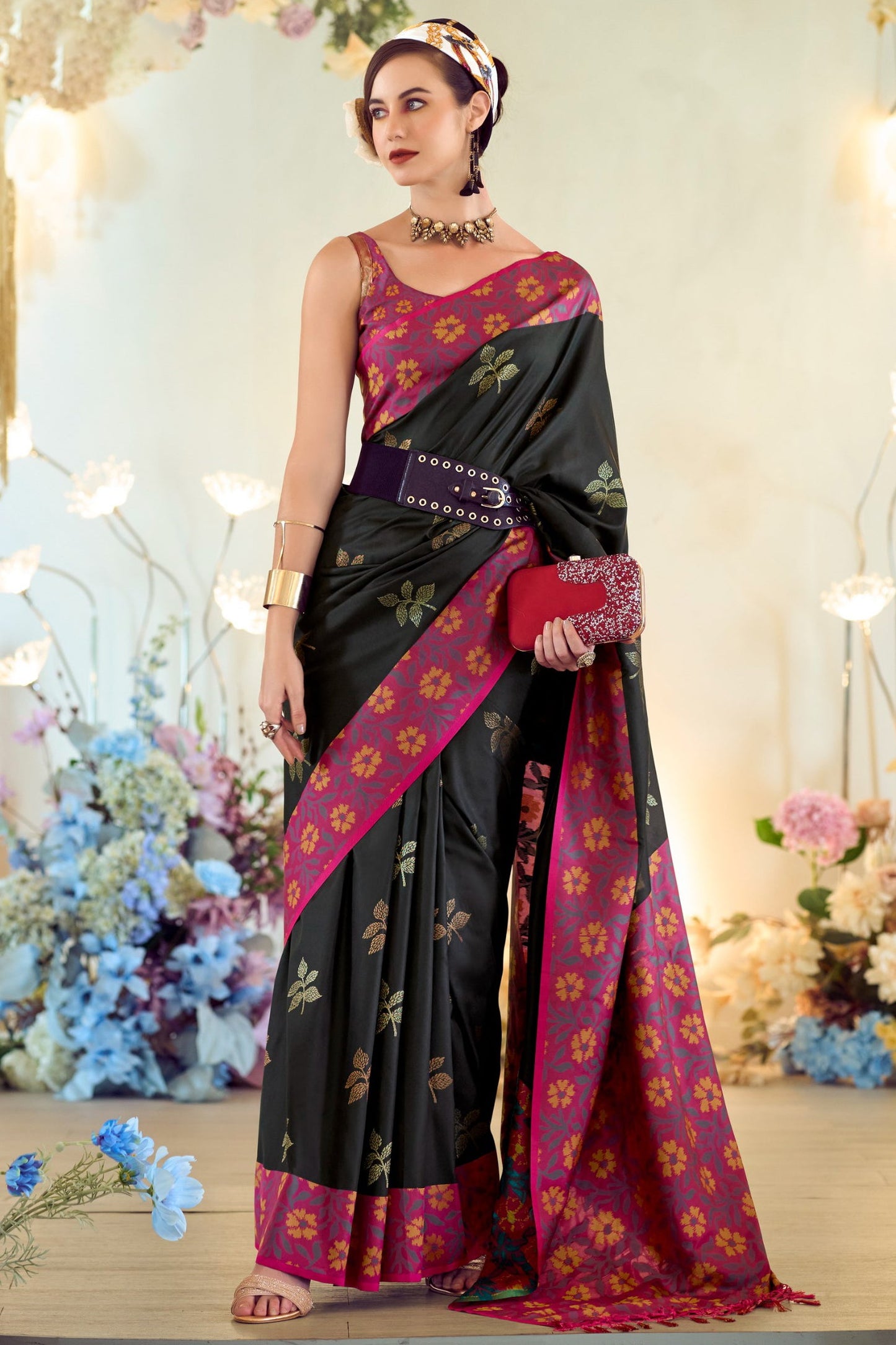 Black Woven Silk Saree-ZB133406_1_SareeButa.com