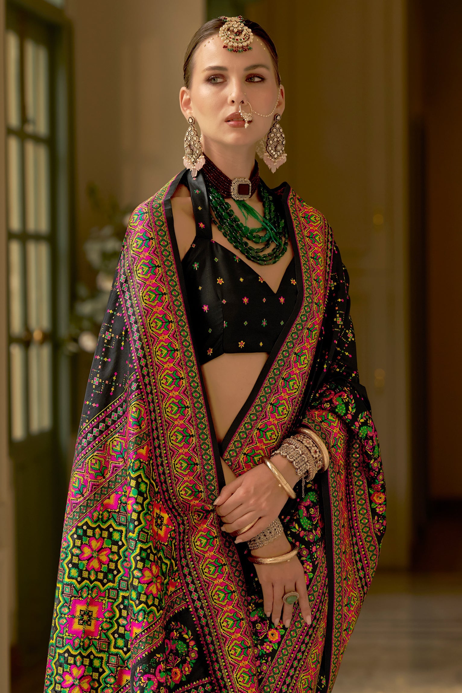 Black Woven Silk Saree-ZB133668_3_SareeButa.com