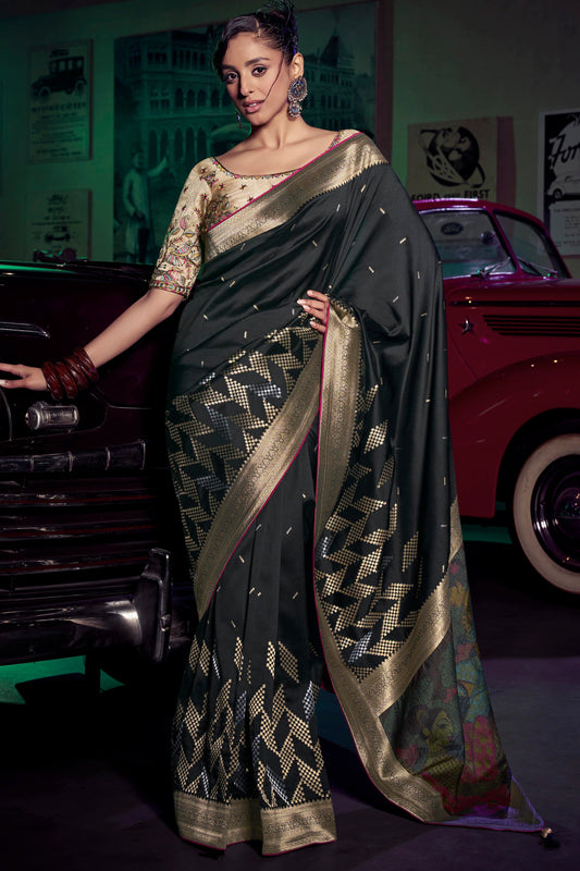 Black Woven Silk Saree-ZB134657_1_SareeButa.com