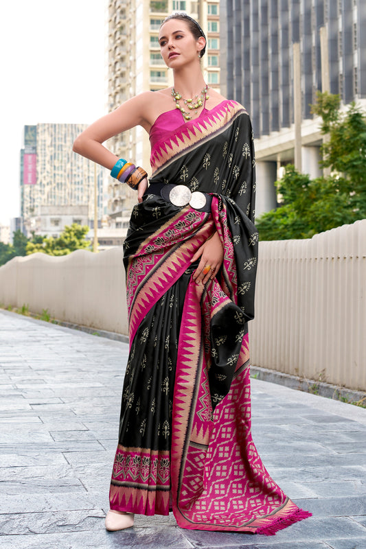 Black Woven Silk Saree-ZB134693_1_SareeButa.com