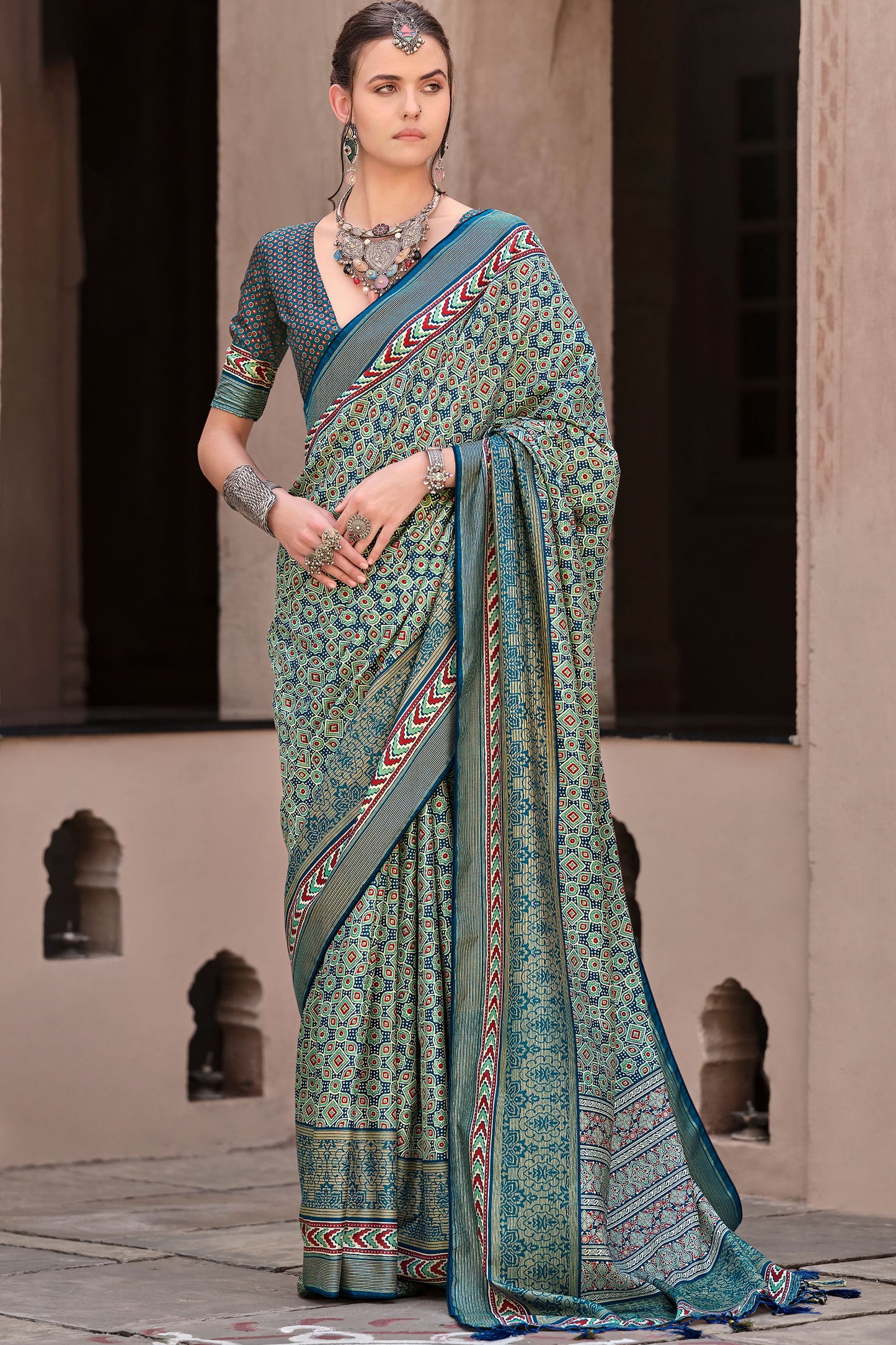 blue-ajrakh-print-silk-saree-zb132885_1_SareeButa.com