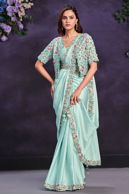 blue-crepe-satin-silk-readymade-saree-zb131315_1_SareeButa.com