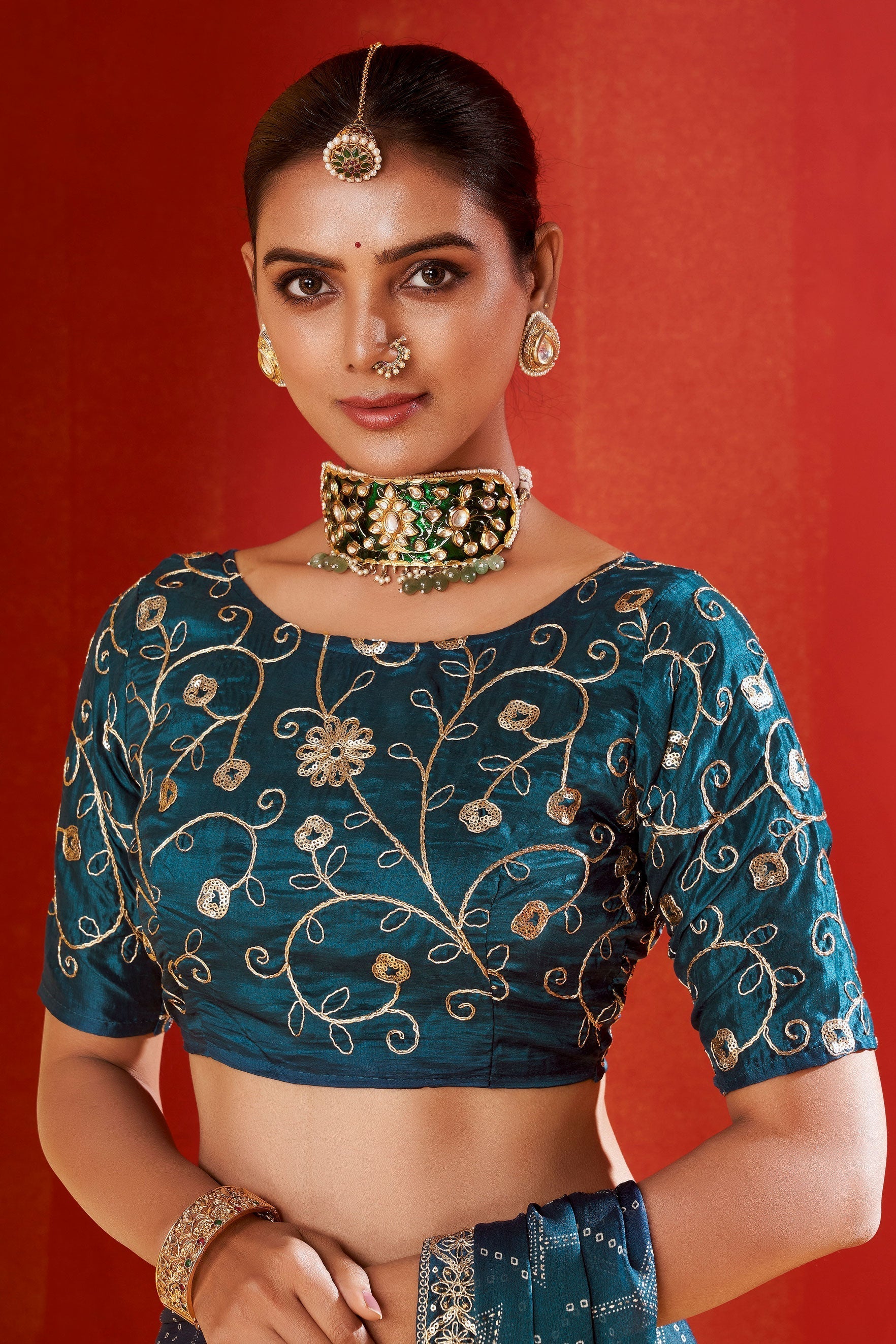 blue-embroidered-chiffon-bandhani-saree-zb131244_3_SareeButa.com