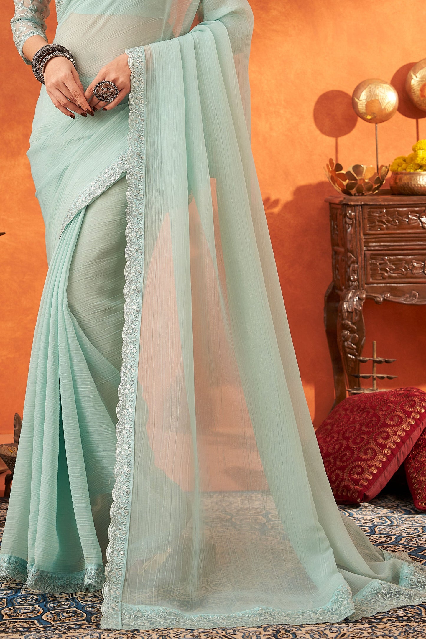 Blue Embroidered Chiffon Saree-ZB133007_3_SareeButa.com