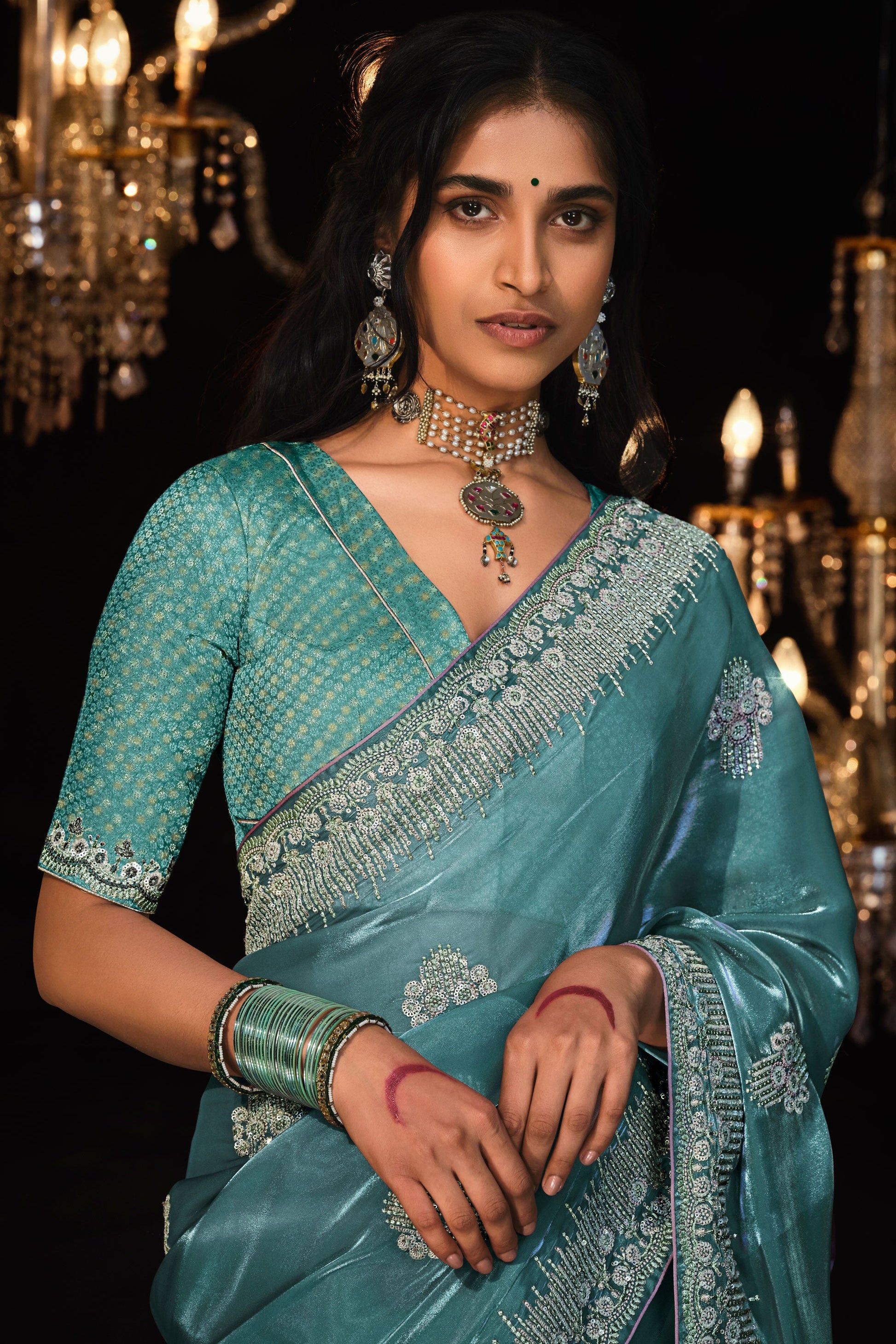 blue-embroidered-organza-silk-saree-zb131843_2_SareeButa.com