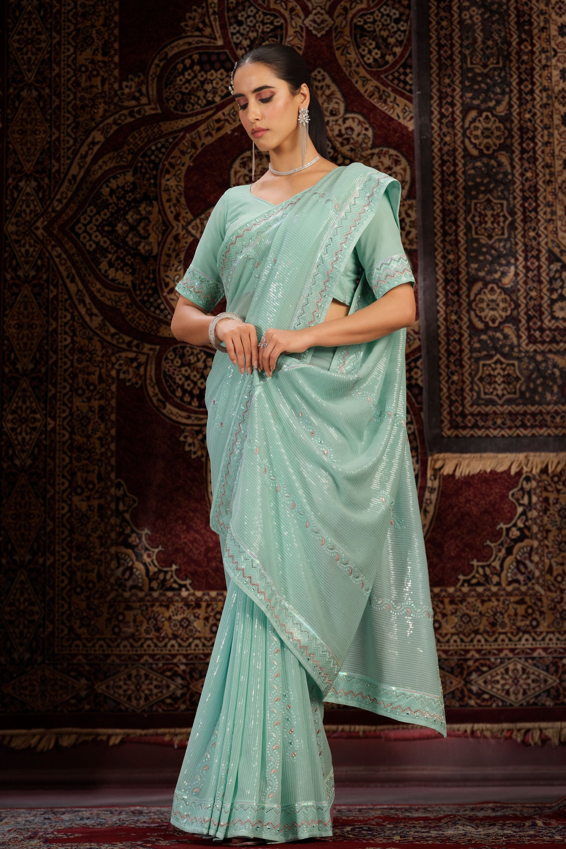 blue-georgette-sequin-saree-zb131776_3_SareeButa.com