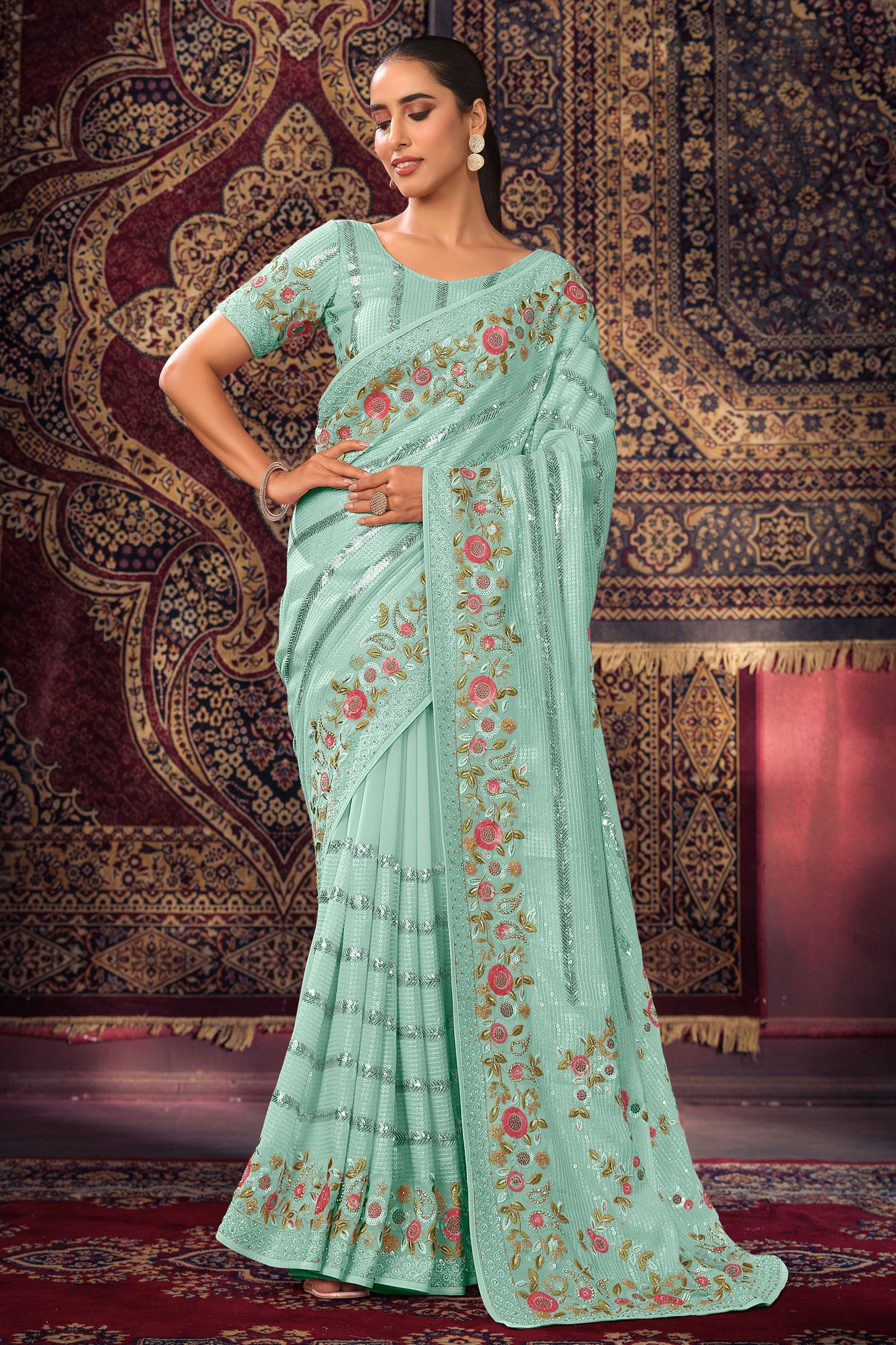 blue-georgette-sequin-saree-zb131780_1_SareeButa.com