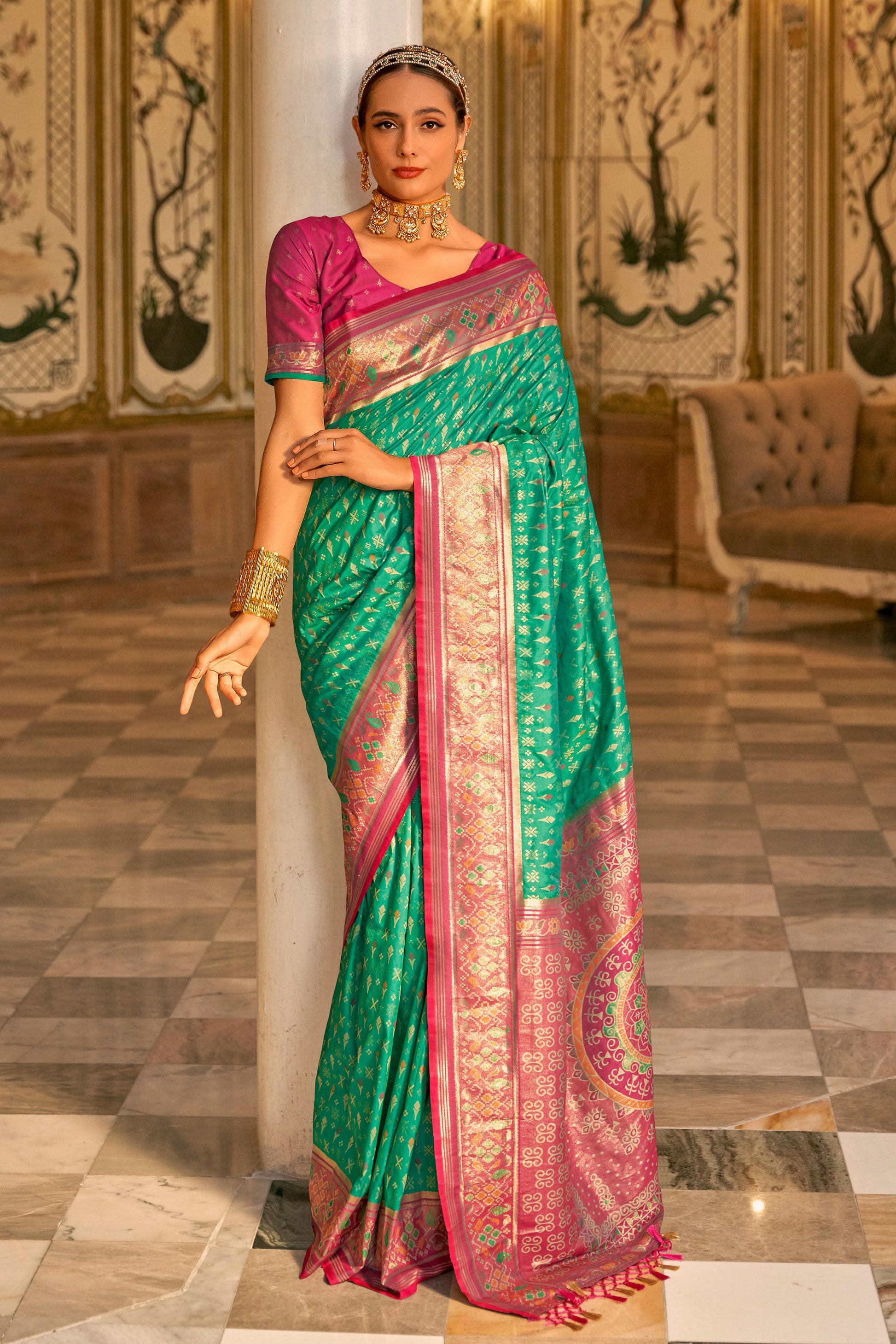 blue-green-banarasi-silk-saree-zb131342_1_SareeButa.com