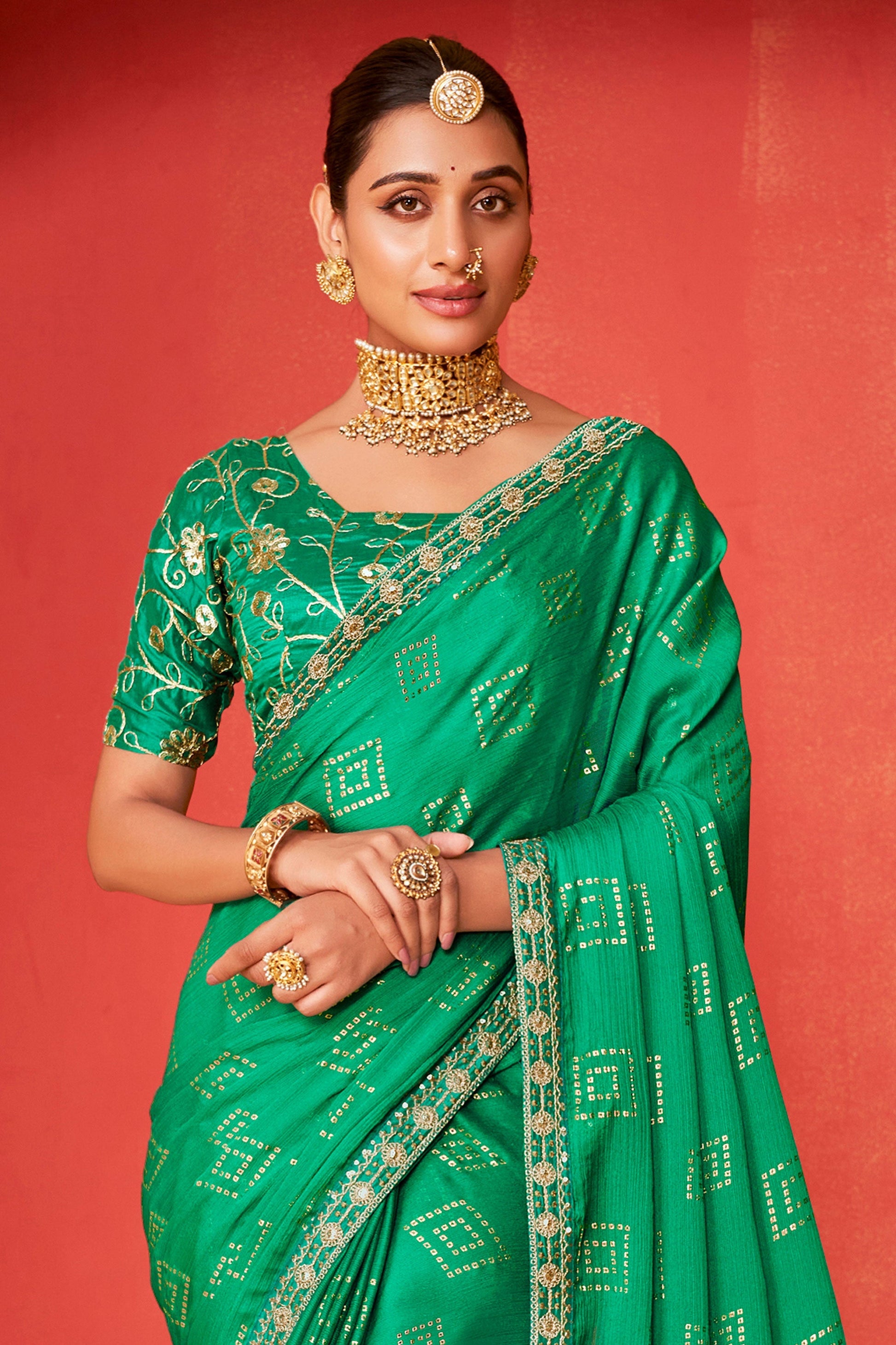 blue-green-embroidered-chiffon-bandhani-saree-zb131252_2_SareeButa.com