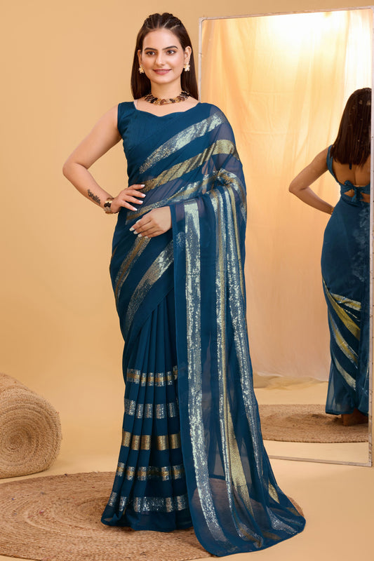 blue-green-georgette-sequin-saree-zb130566_1_SareeButa.com