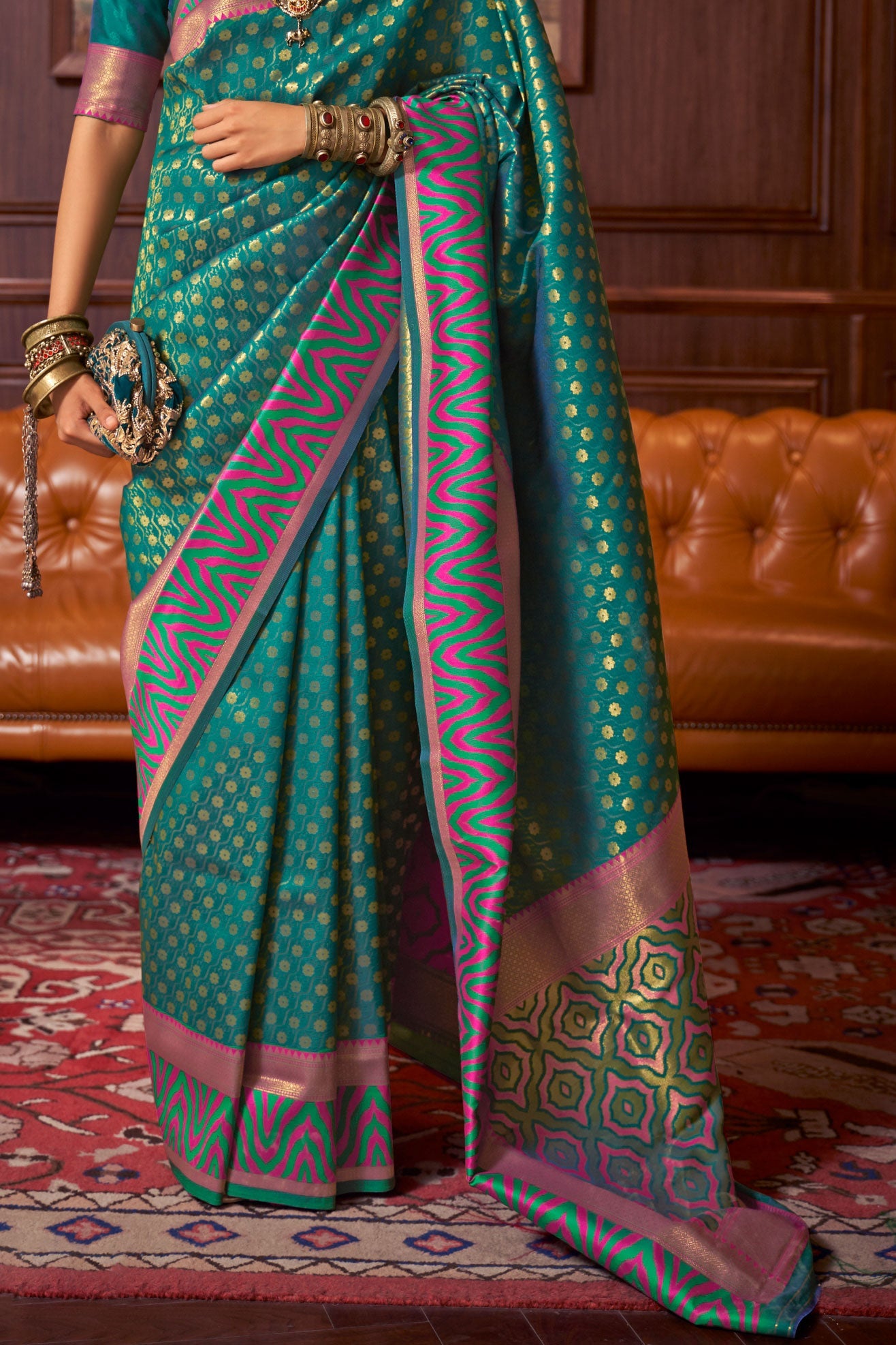 blue-green-woven-silk-saree-zb131886_3_SareeButa.com