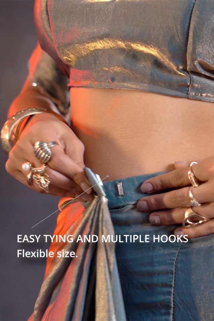 Blue Grey Satin Silk Readymade Saree-ZB134323_3_SareeButa.com