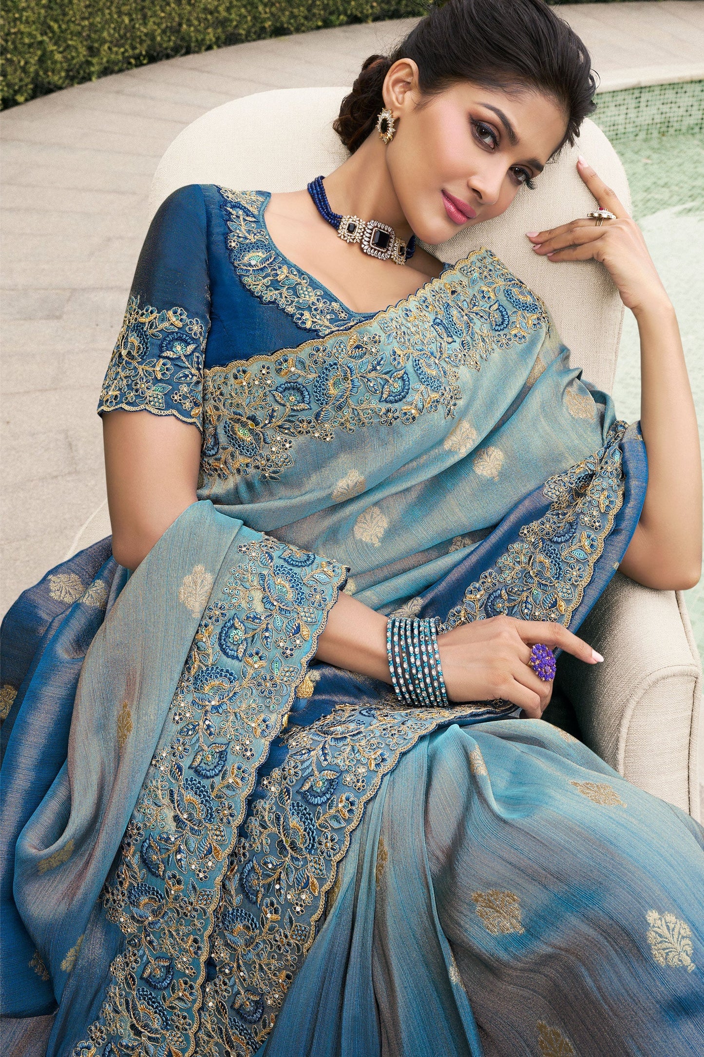 Blue Heavy Work Pure Tissue Silk Saree-ZB133303_2_SareeButa.com