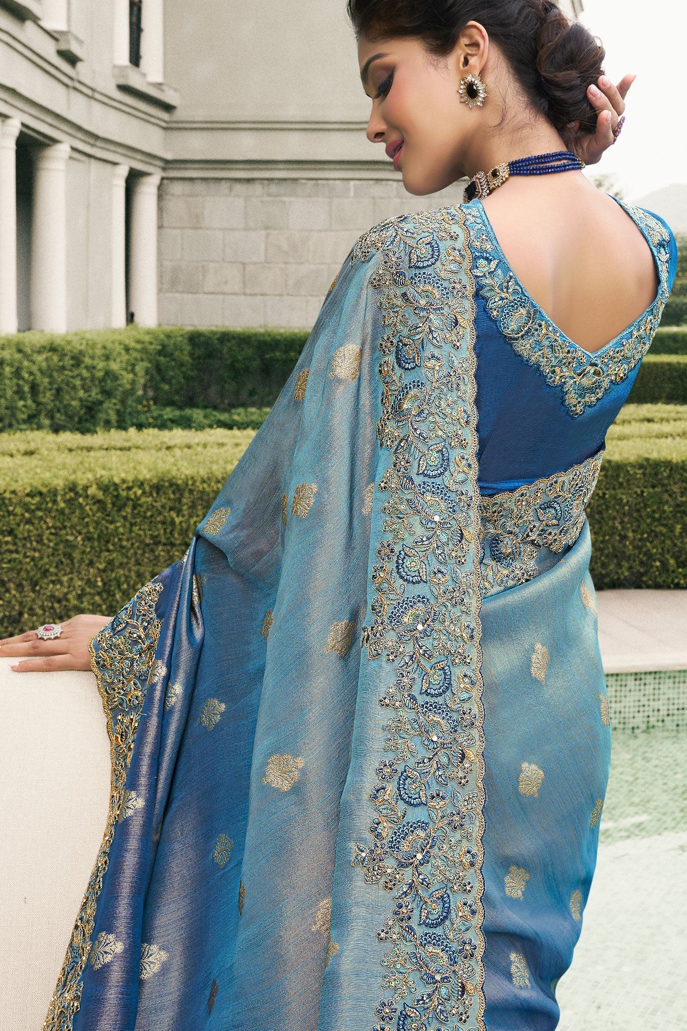 Blue Heavy Work Pure Tissue Silk Saree-ZB133303_3_SareeButa.com