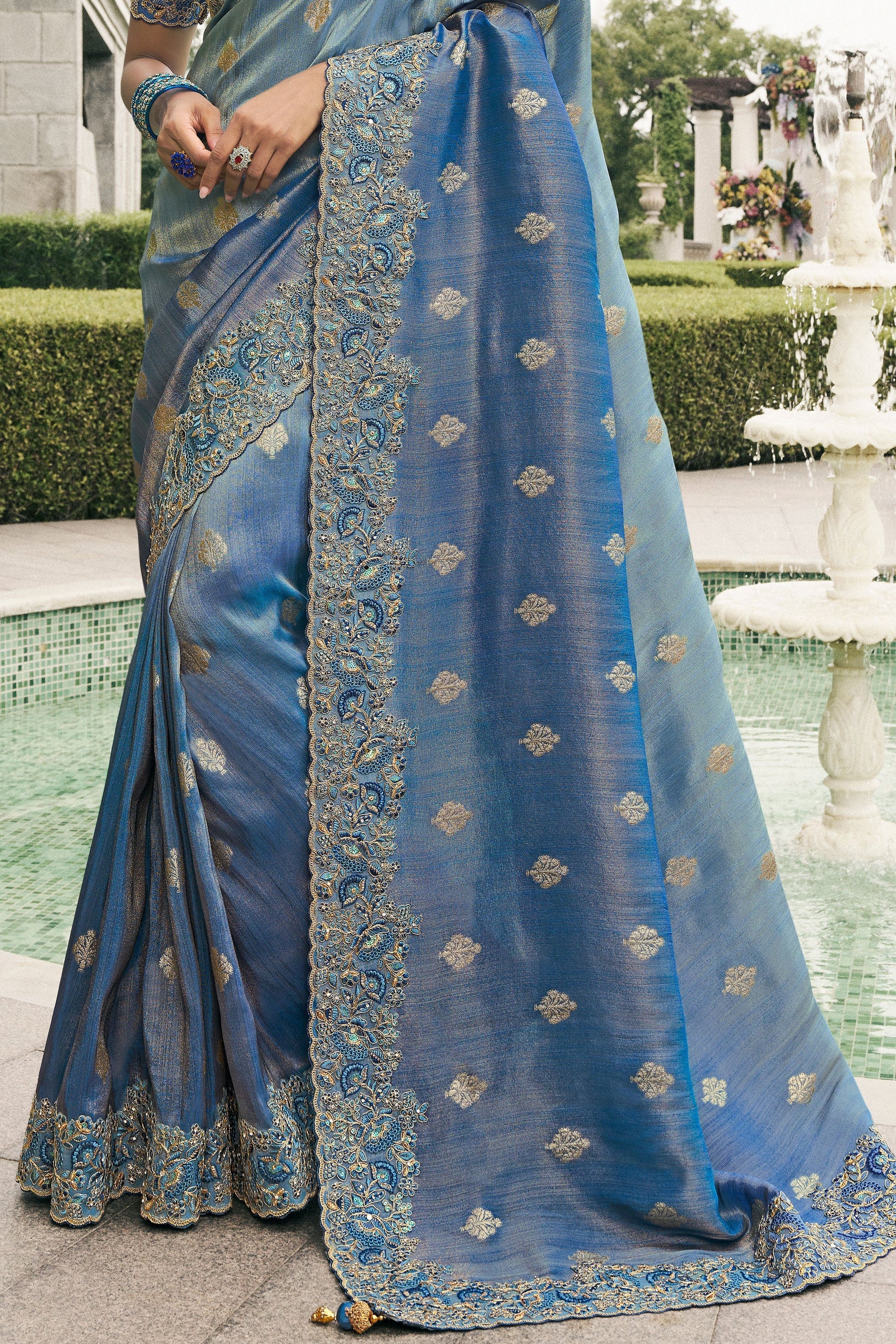 Blue Heavy Work Pure Tissue Silk Saree-ZB133303_4_SareeButa.com